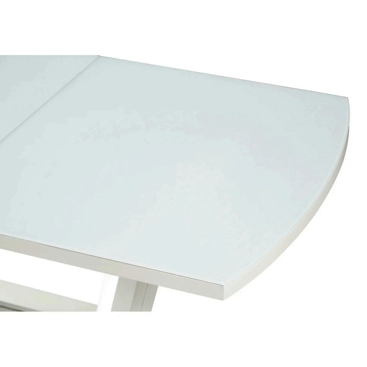 Masa extensibila OLAV, alb, sticla temperata, 160/200x90x75 cm