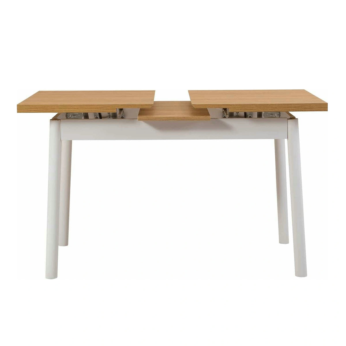 Masa extensibila OLIVER OPEN, stejar/alb, PAL melaminat, 120/153x75x77 cm
