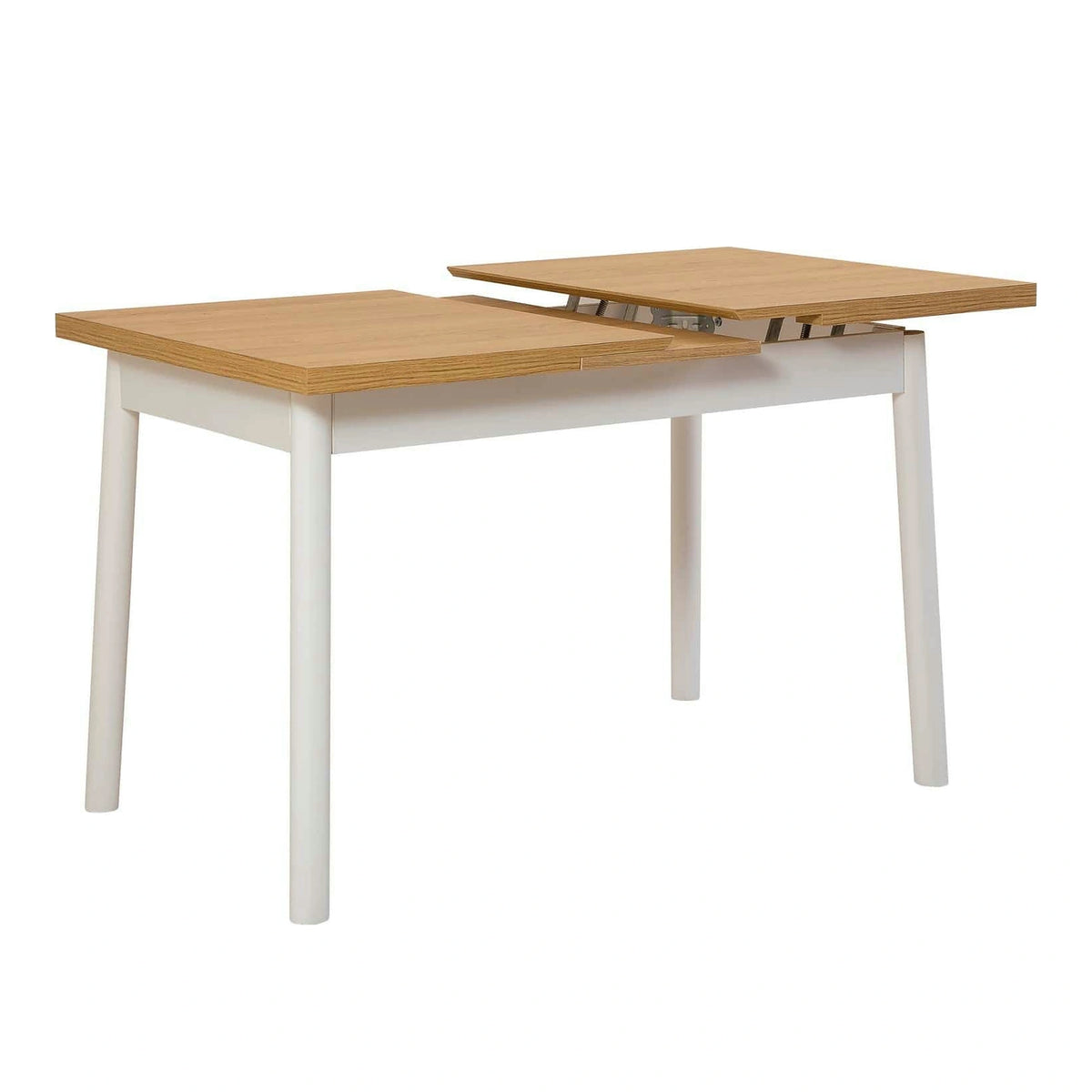 Masa extensibila OLIVER OPEN, stejar/alb, PAL melaminat, 120/153x75x77 cm