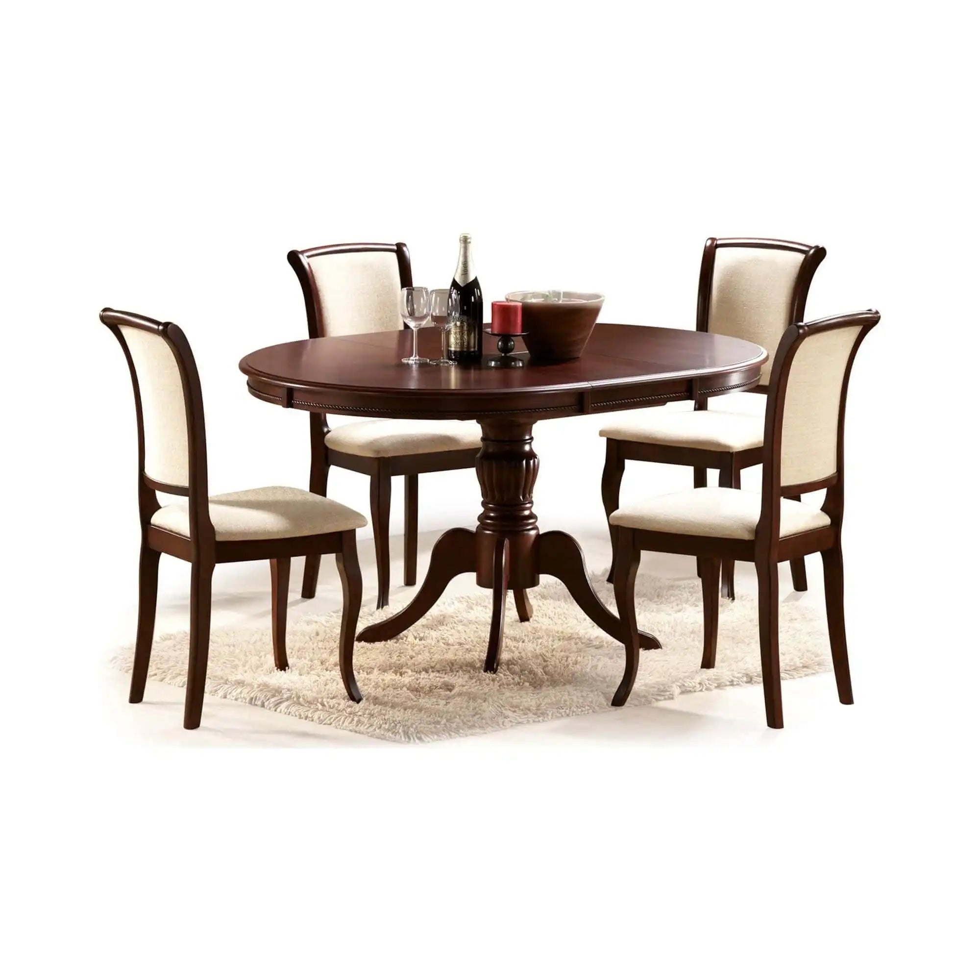 Masa extensibila OLIVIA, nuc inchis, 106/141x106x76 cm