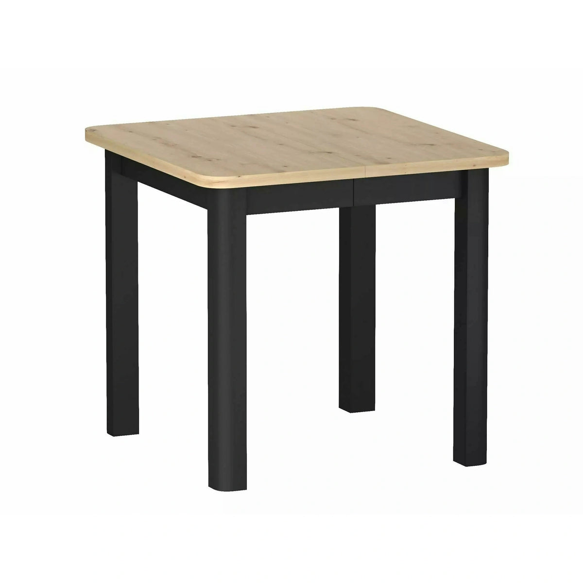 Masă extensibilă OSKAR, stejar artizanal/negru, PAL laminat/MDF, 80–200x80x76 cm