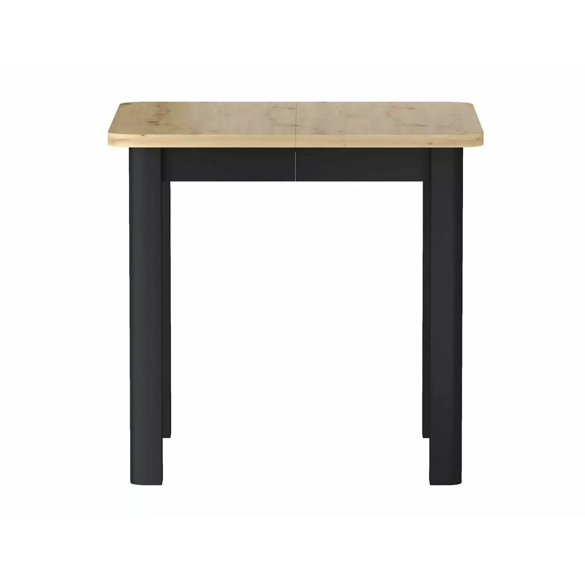 Masă extensibilă OSKAR, stejar artizanal/negru, PAL laminat/MDF, 80–200x80x76 cm