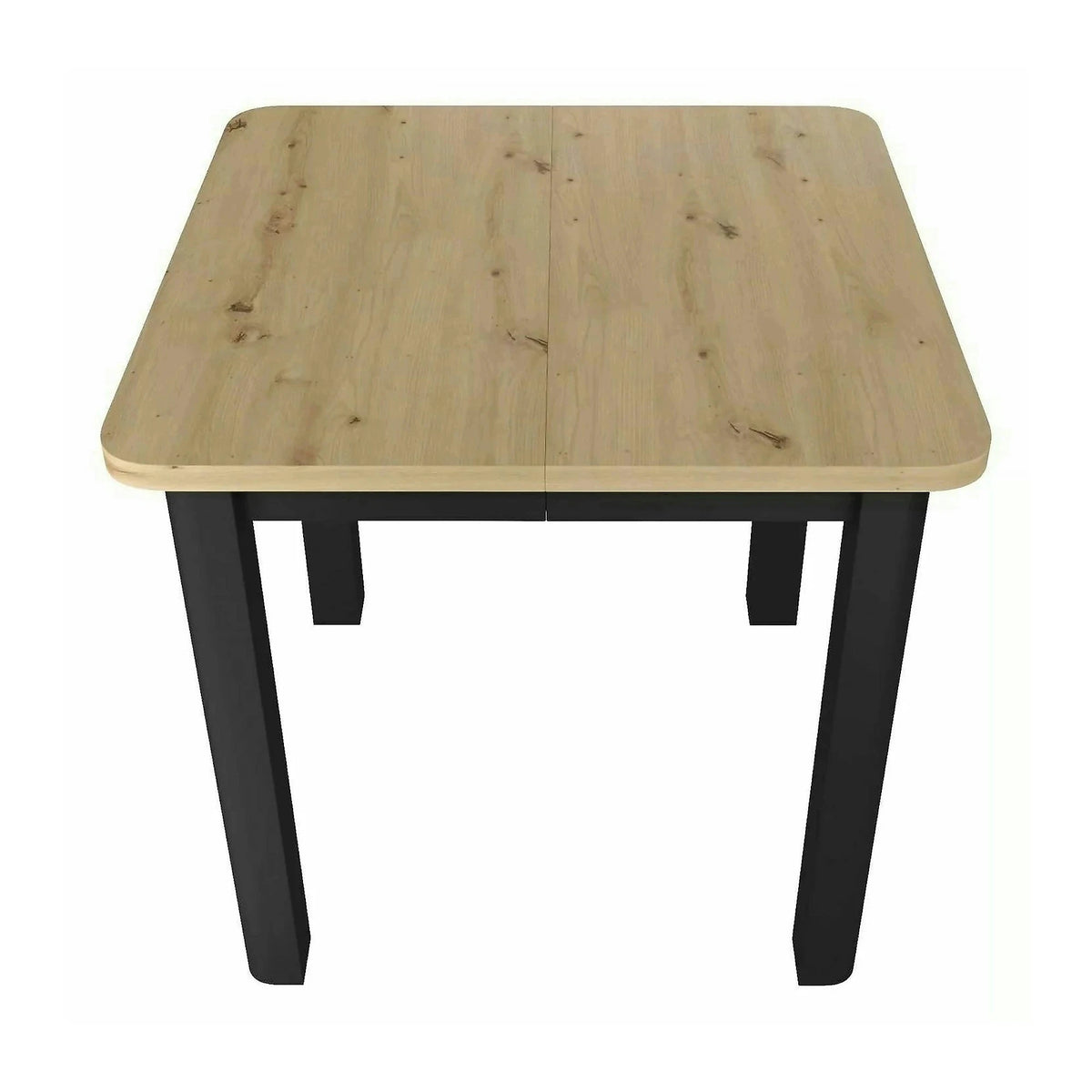Masă extensibilă OSKAR, stejar artizanal/negru, PAL laminat/MDF, 80–200x80x76 cm