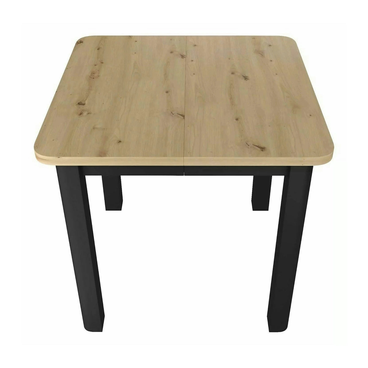 Masă extensibilă OSKAR, stejar artizanal/negru, PAL laminat/MDF, 80–200x80x76 cm