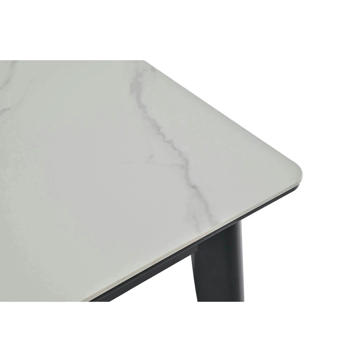 Masa extensibila OSTEN, alb cu efect de marmura/negru, 110/140x80x76 cm
