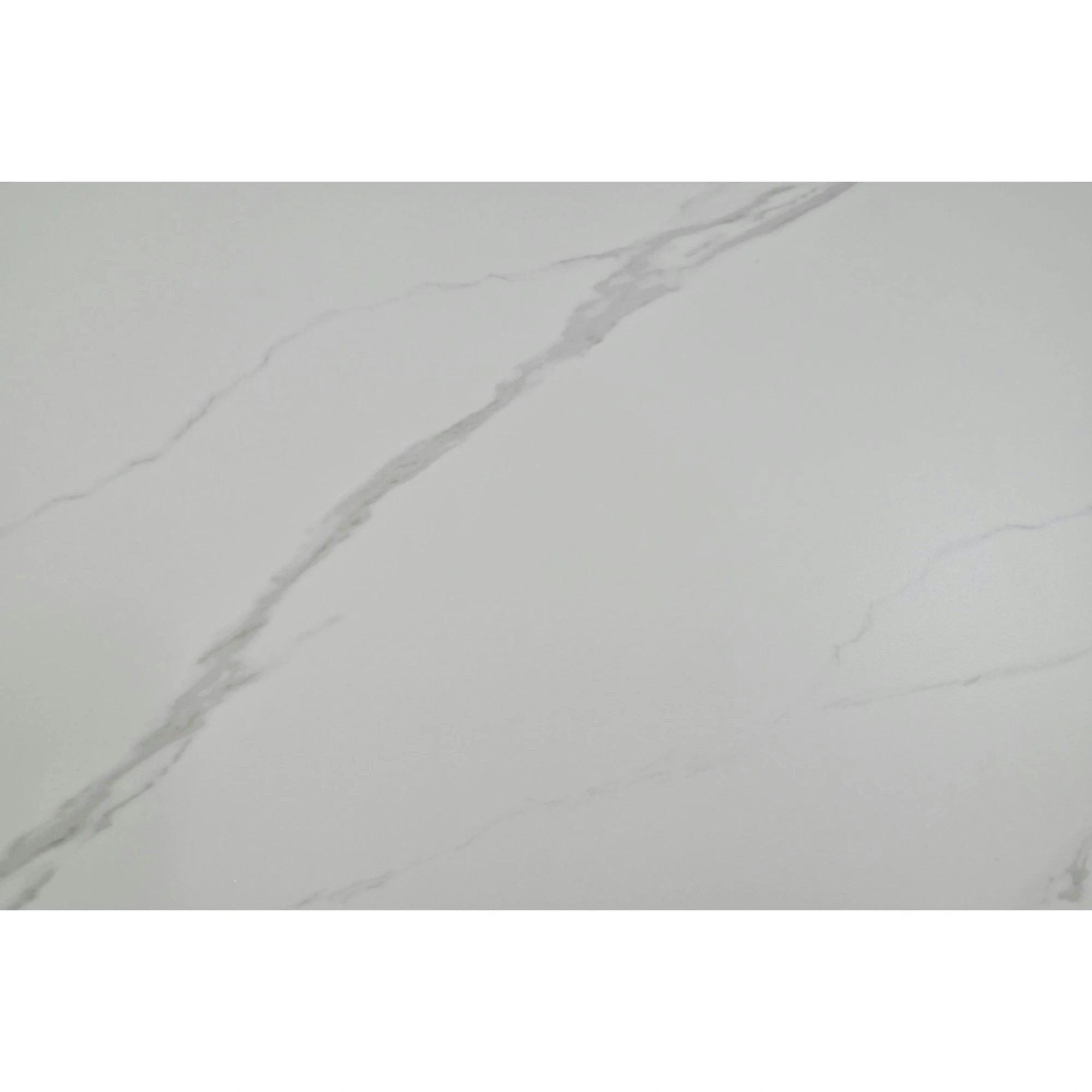 Masa extensibila OSTEN, alb cu efect de marmura/negru, 110/140x80x76 cm