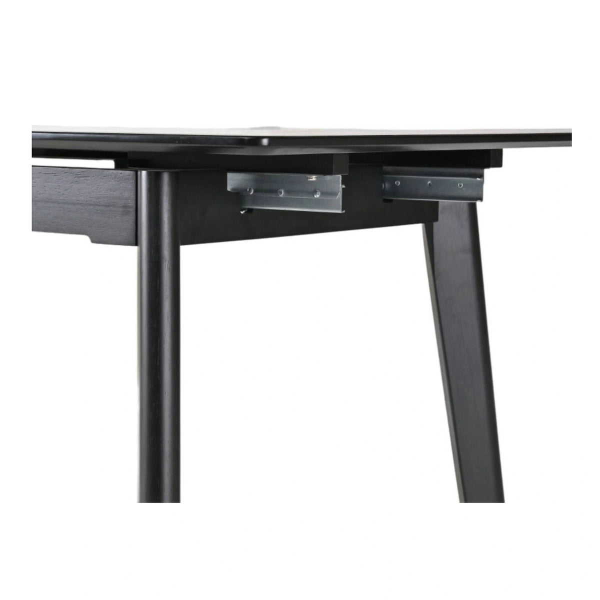 Masa extensibila OSTEN, alb cu efect de marmura/negru, 140/180x80x76 cm