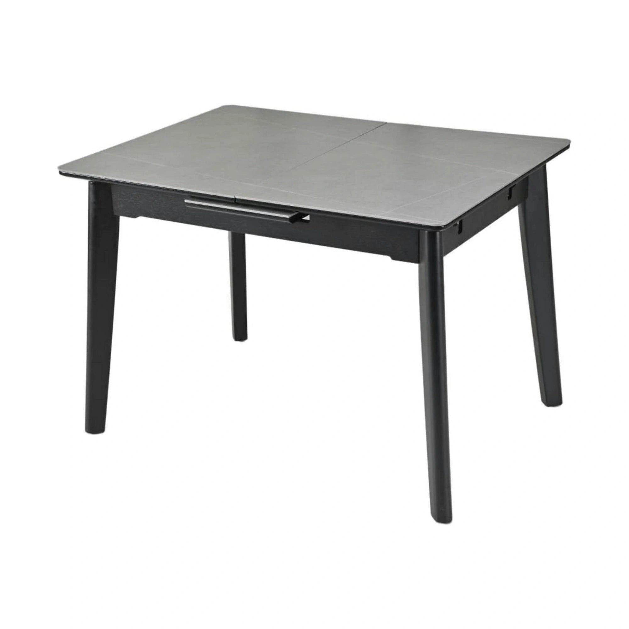 Masa extensibila OSTEN, gri cu efect de marmura/negru, 140/180x80x76 cm