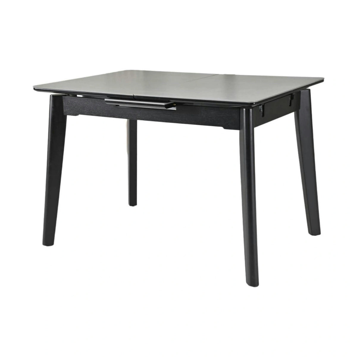Masa extensibila OSTEN, gri cu efect de marmura/negru, 140/180x80x76 cm