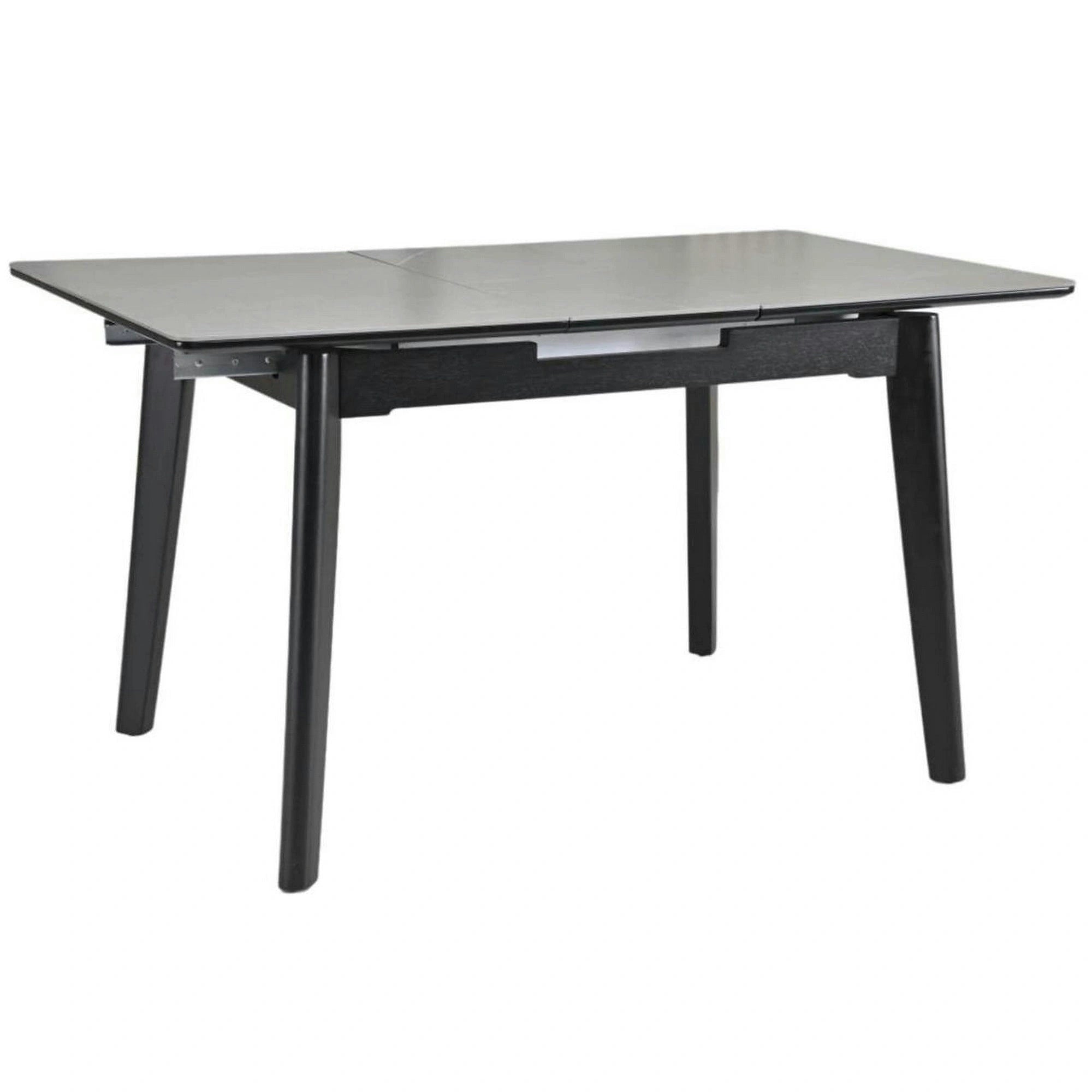 Masa extensibila OSTEN, gri cu efect de marmura/negru, 140/180x80x76 cm