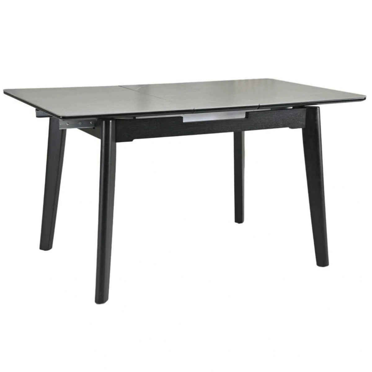 Masa extensibila OSTEN, gri cu efect de marmura/negru, 140/180x80x76 cm