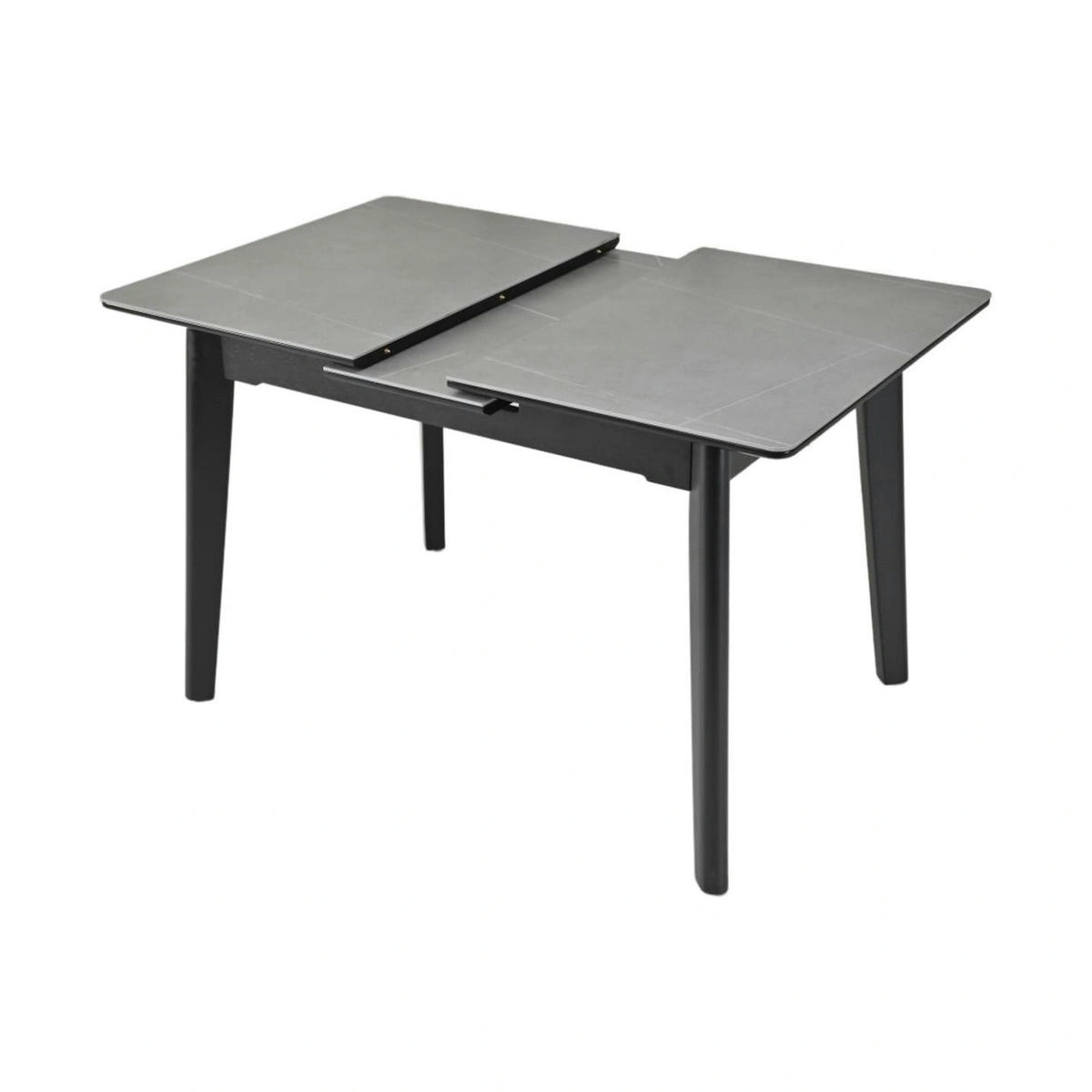 Masa extensibila OSTEN, gri cu efect de marmura/negru, 140/180x80x76 cm