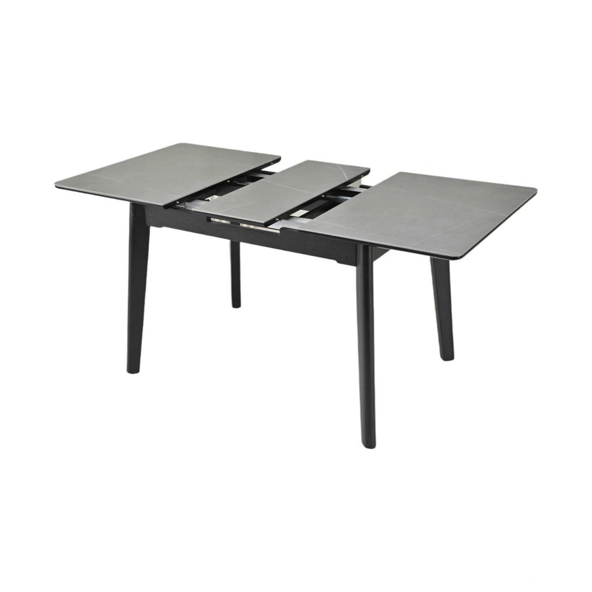 Masa extensibila OSTEN, gri cu efect de marmura/negru, 140/180x80x76 cm