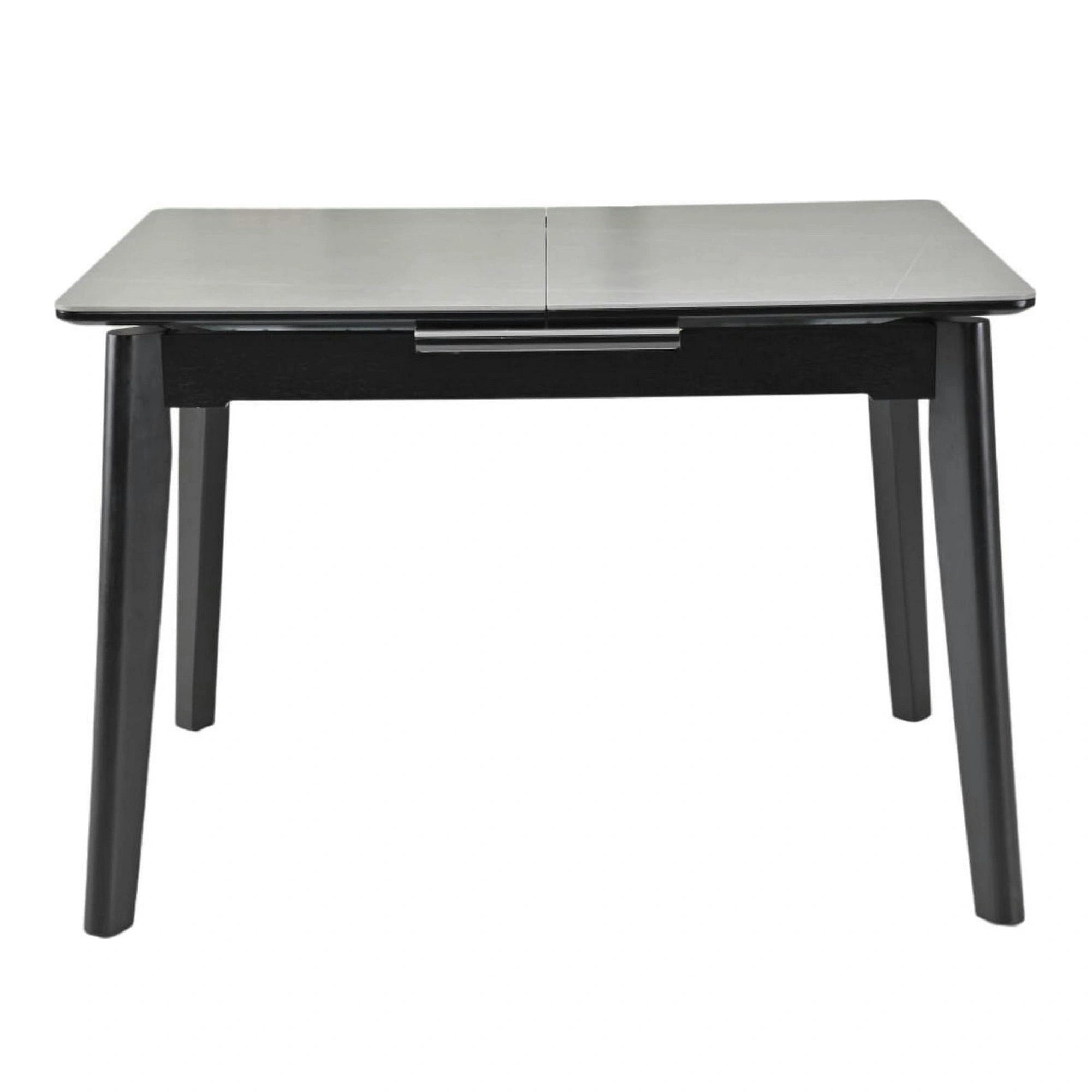 Masa extensibila OSTEN, gri cu efect de marmura/negru, 140/180x80x76 cm