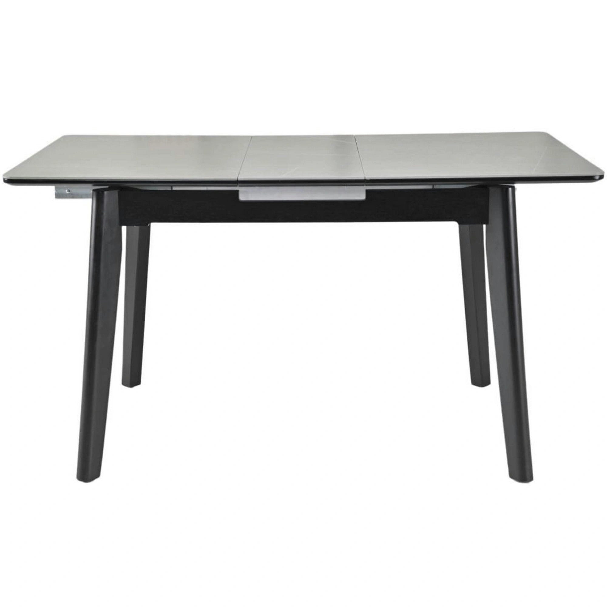 Masa extensibila OSTEN, gri cu efect de marmura/negru, 140/180x80x76 cm
