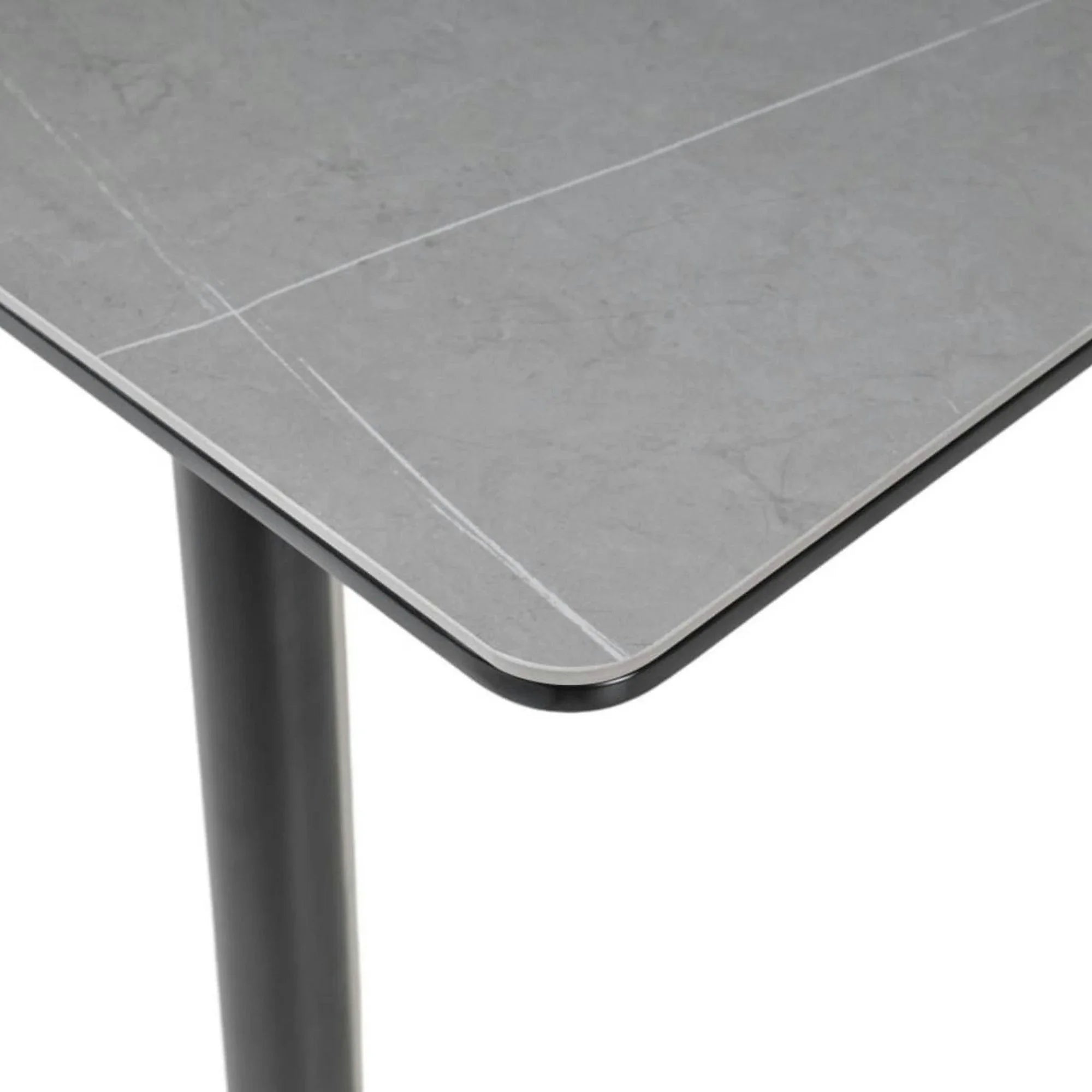 Masa extensibila OSTEN, gri cu efect de marmura/negru, 140/180x80x76 cm