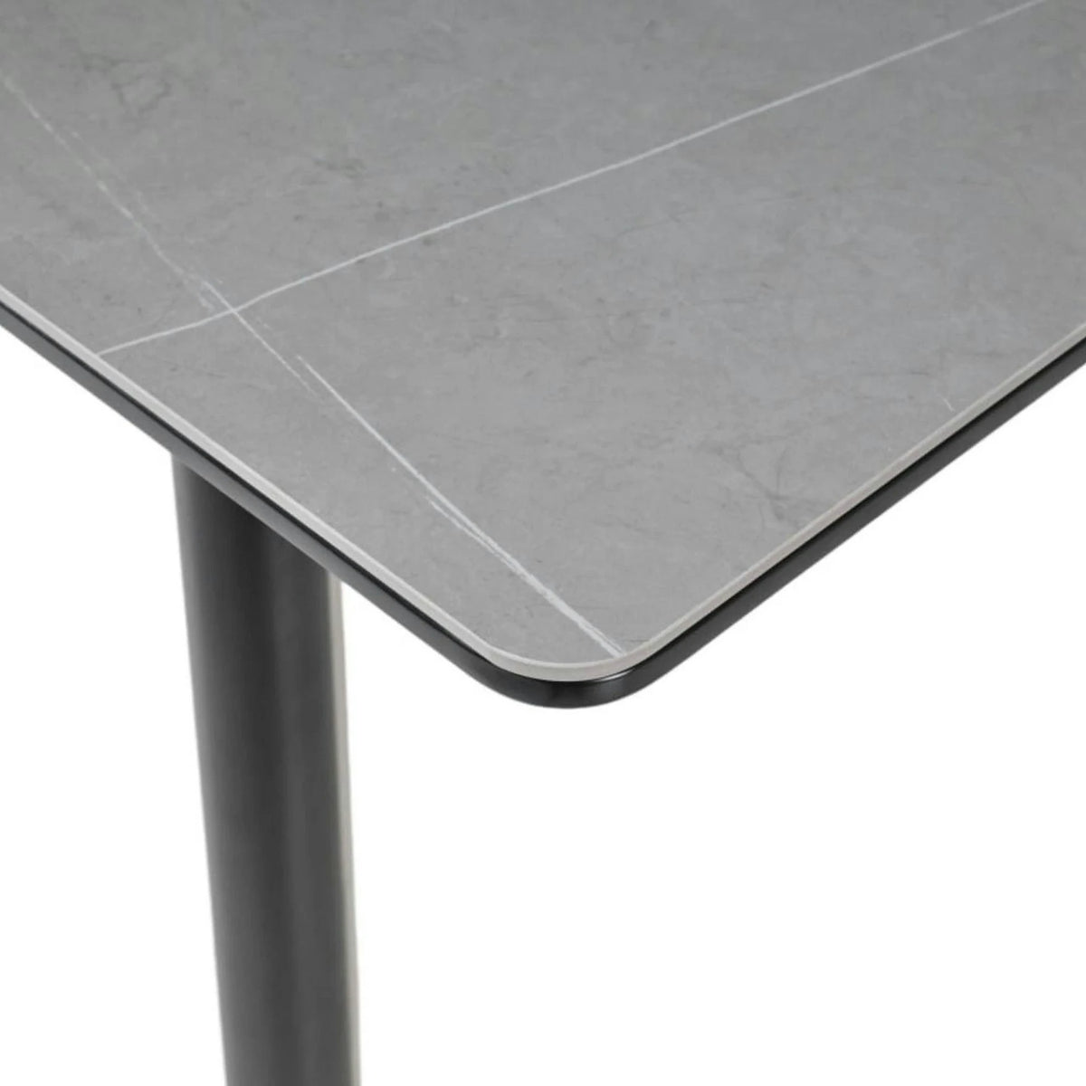 Masa extensibila OSTEN, gri cu efect de marmura/negru, 140/180x80x76 cm