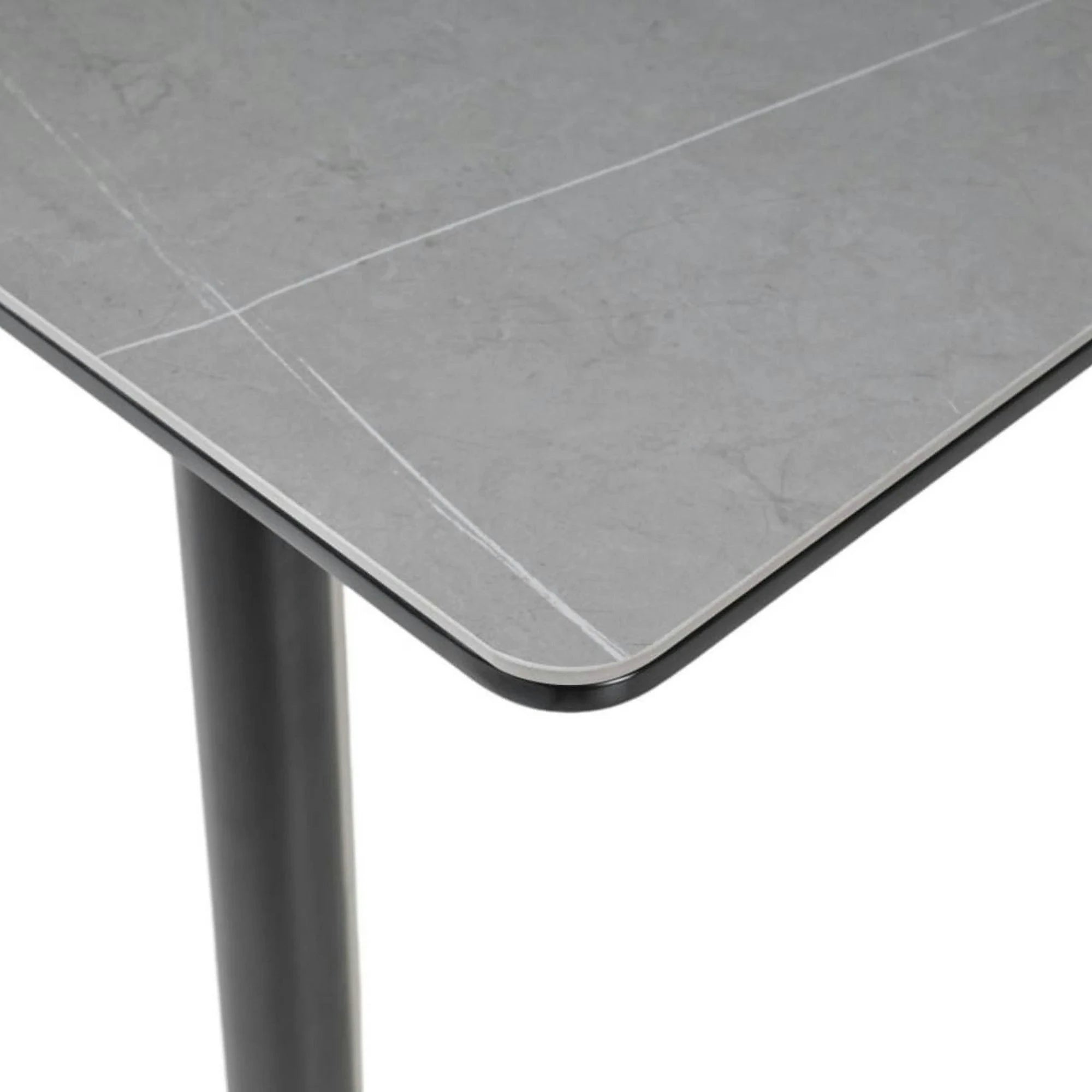 Masa extensibila OSTEN, gri cu efect de marmura/negru, 140/180x80x76 cm
