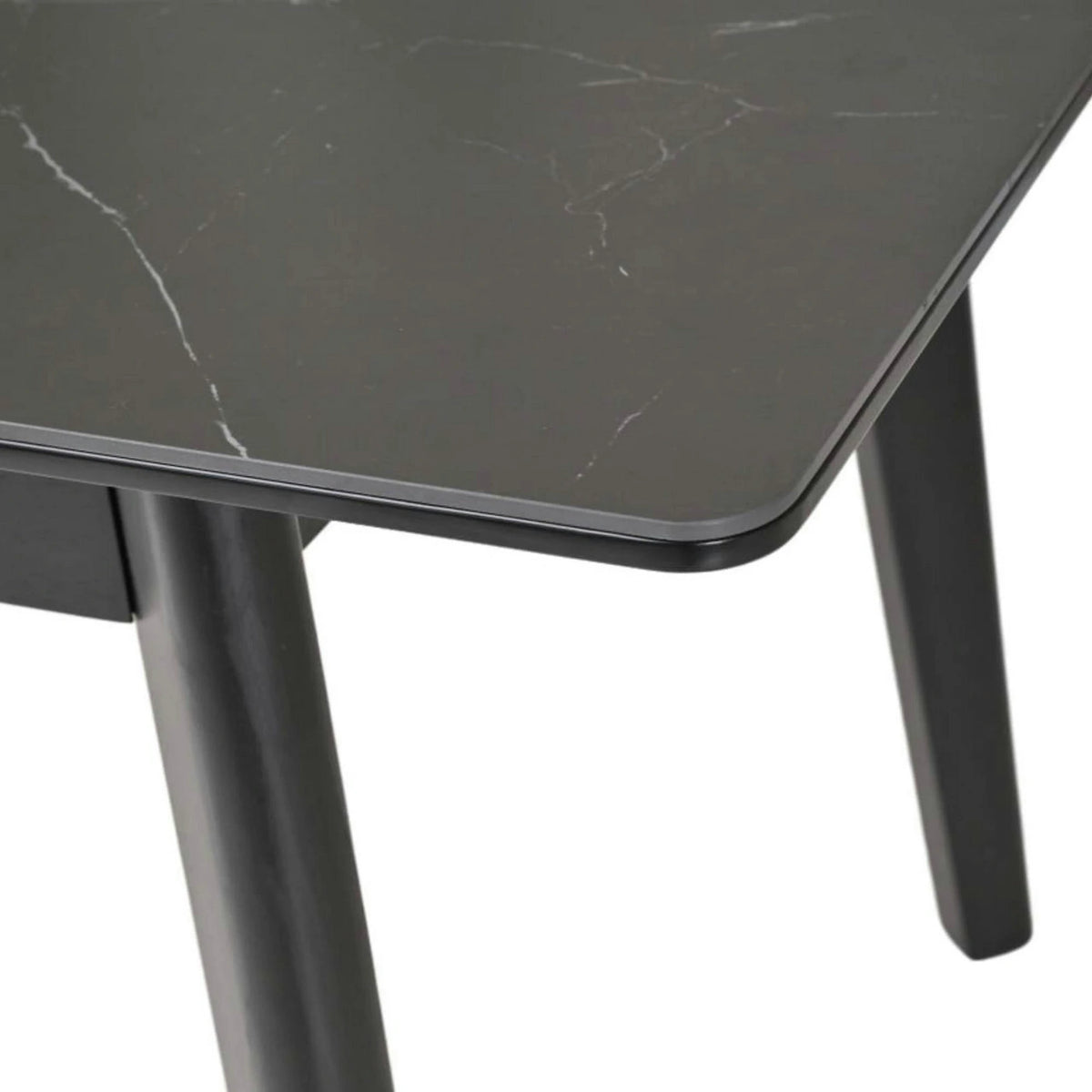Masa extensibila OSTEN, negru cu efect de marmura, 120/160x80x76 cm