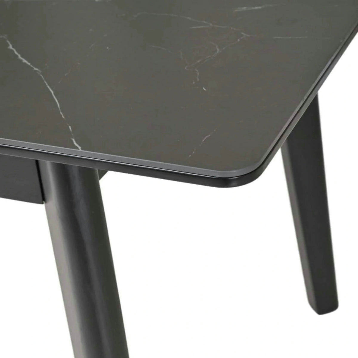 Masa extensibila OSTEN, negru cu efect de marmura, 120/160x80x76 cm