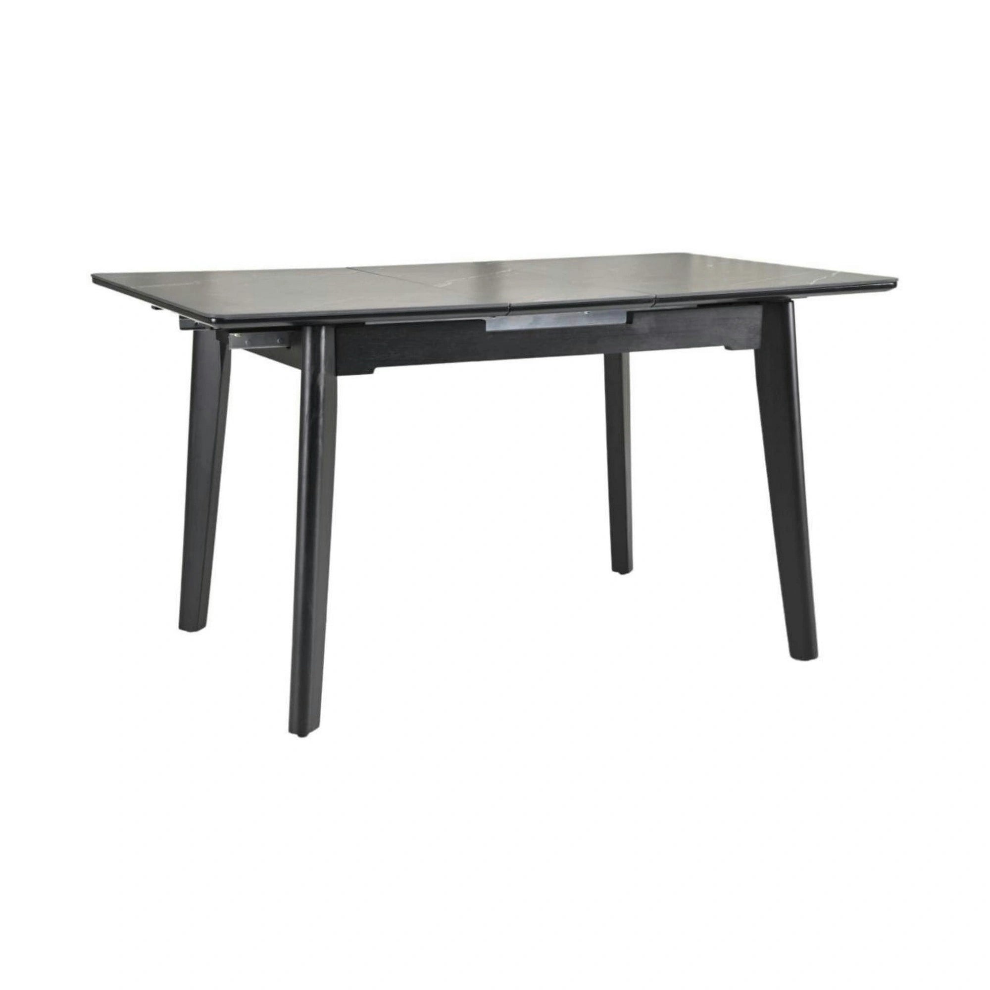 Masa extensibila OSTEN, negru cu efect de marmura, 120/160x80x76 cm