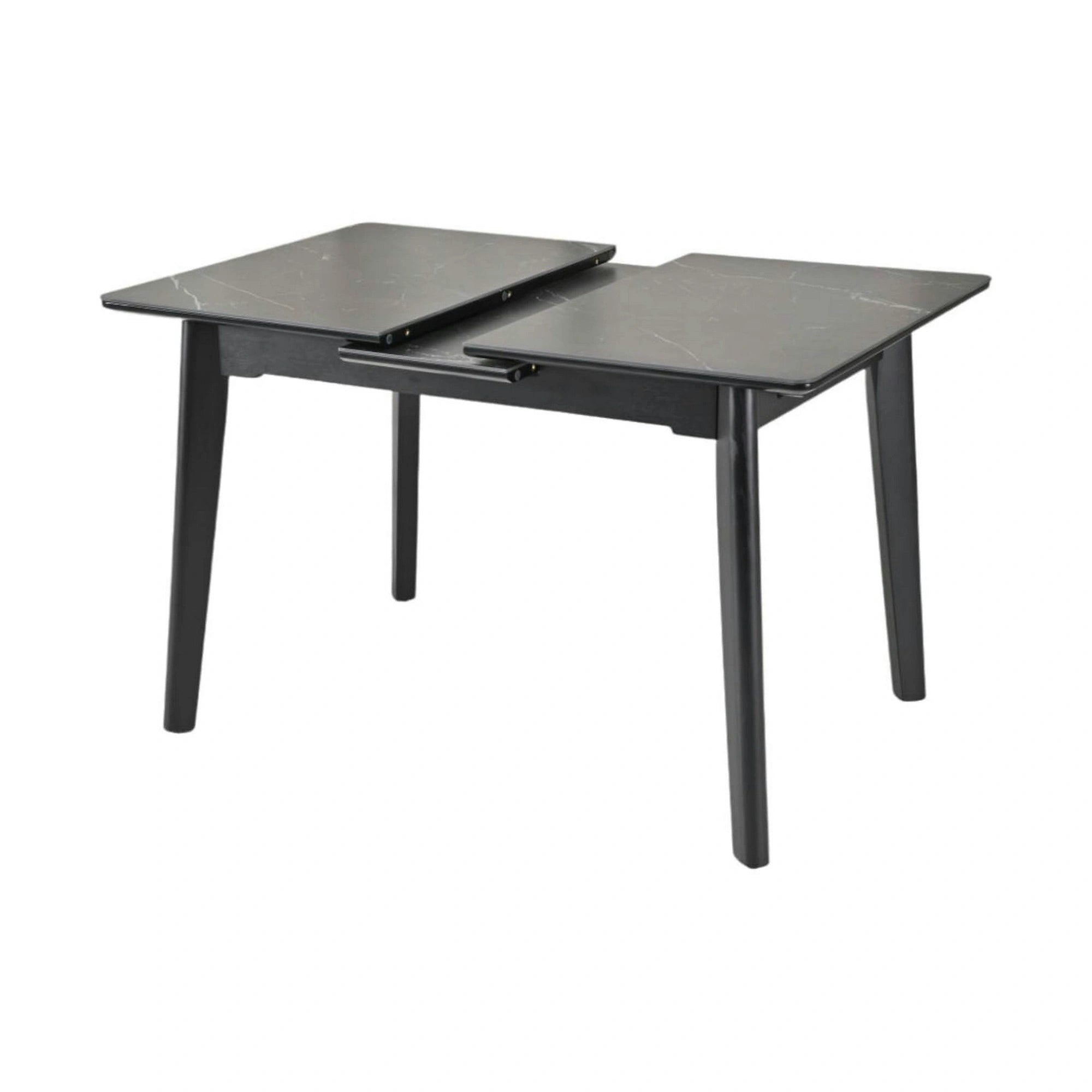 Masa extensibila OSTEN, negru cu efect de marmura, 120/160x80x76 cm