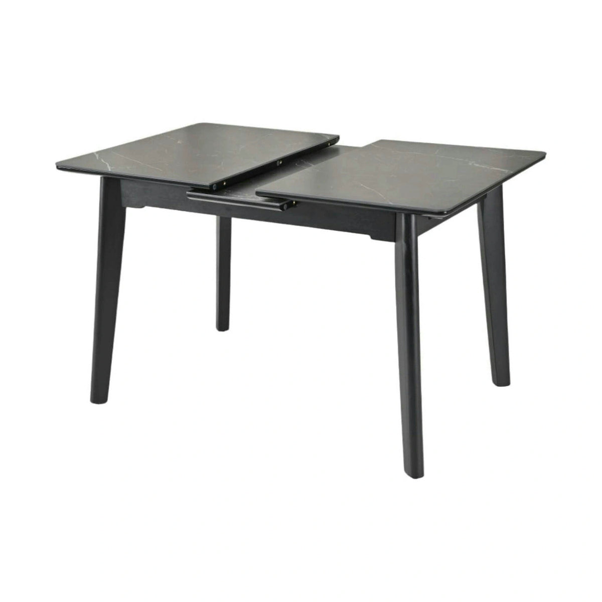 Masa extensibila OSTEN, negru cu efect de marmura, 120/160x80x76 cm