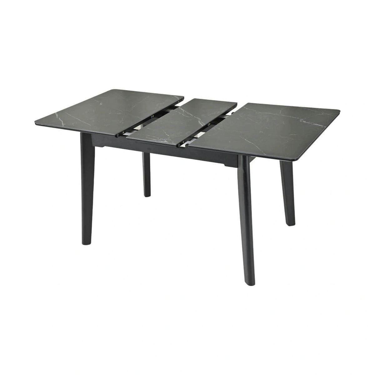 Masa extensibila OSTEN, negru cu efect de marmura, 120/160x80x76 cm
