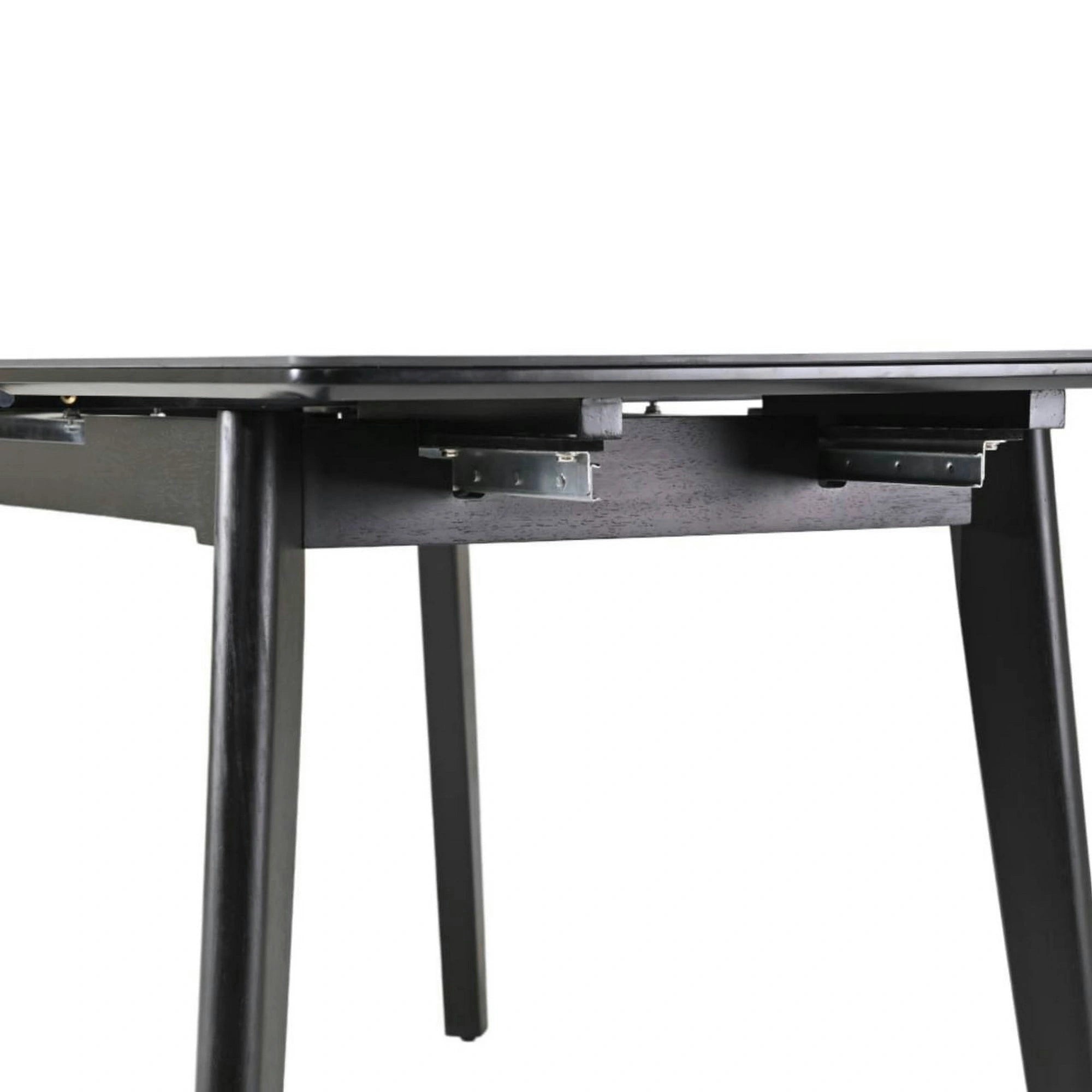 Masa extensibila OSTEN, negru cu efect de marmura, 120/160x80x76 cm