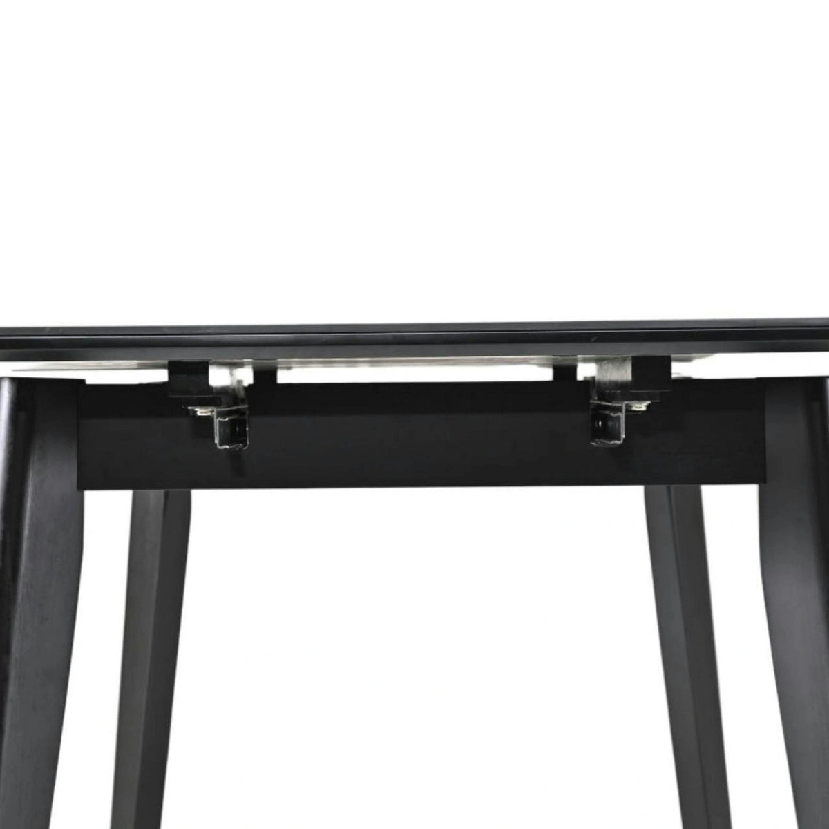 Masa extensibila OSTEN, negru cu efect de marmura, 120/160x80x76 cm