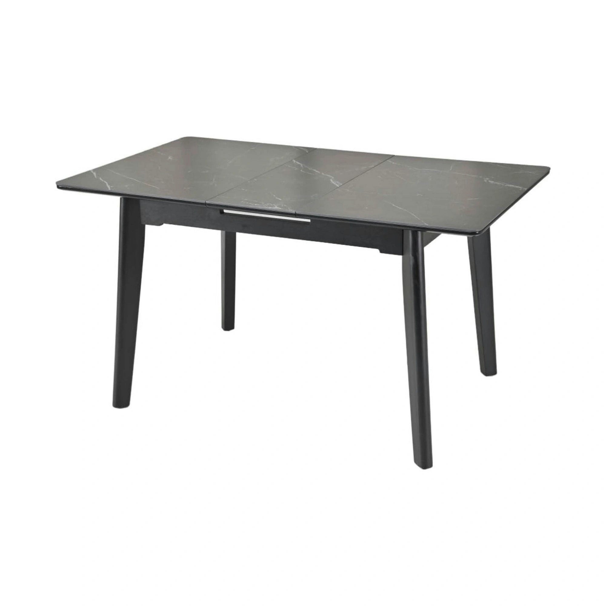 Masa extensibila OSTEN, negru cu efect de marmura, 140/180x80x76 cm