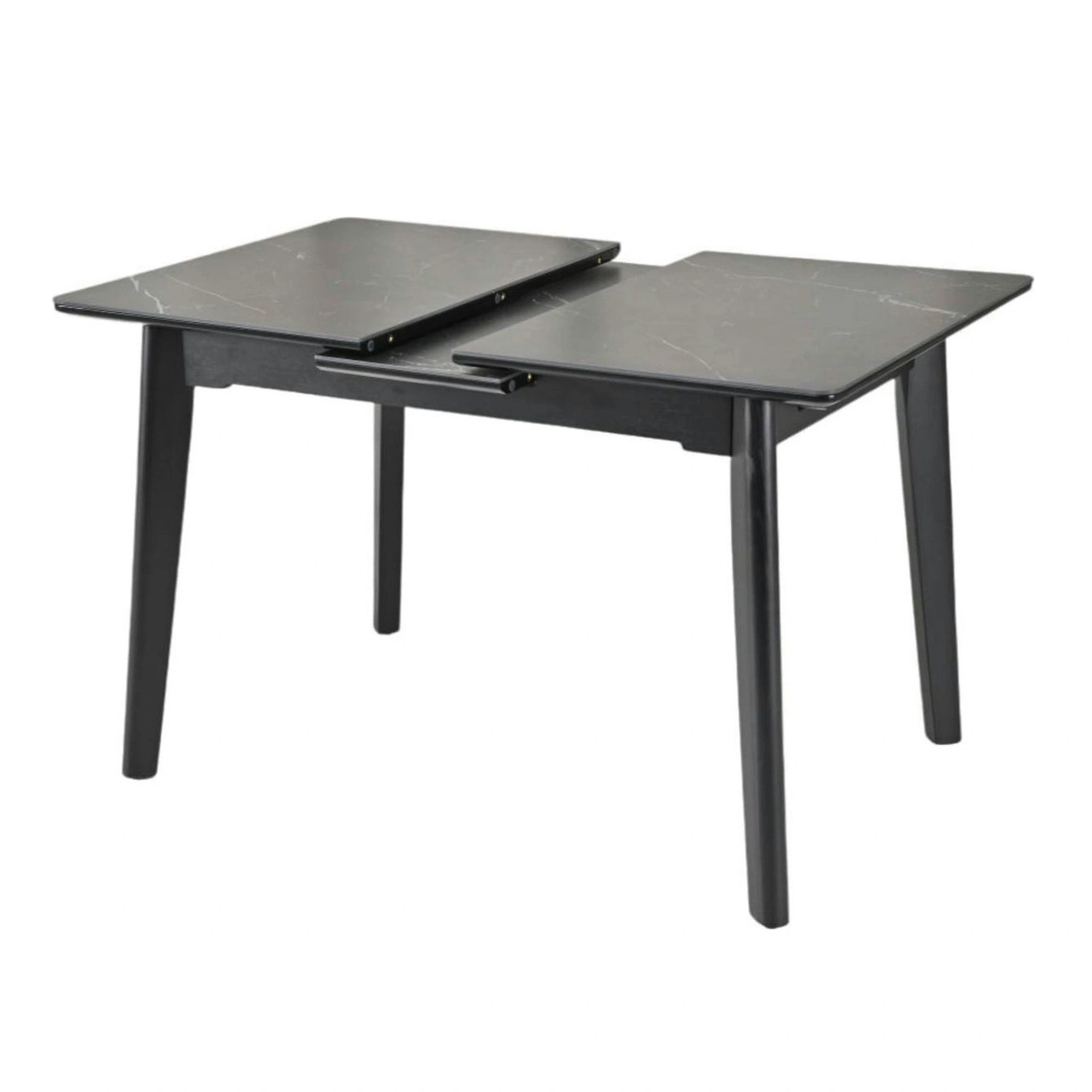 Masa extensibila OSTEN, negru cu efect de marmura, 140/180x80x76 cm