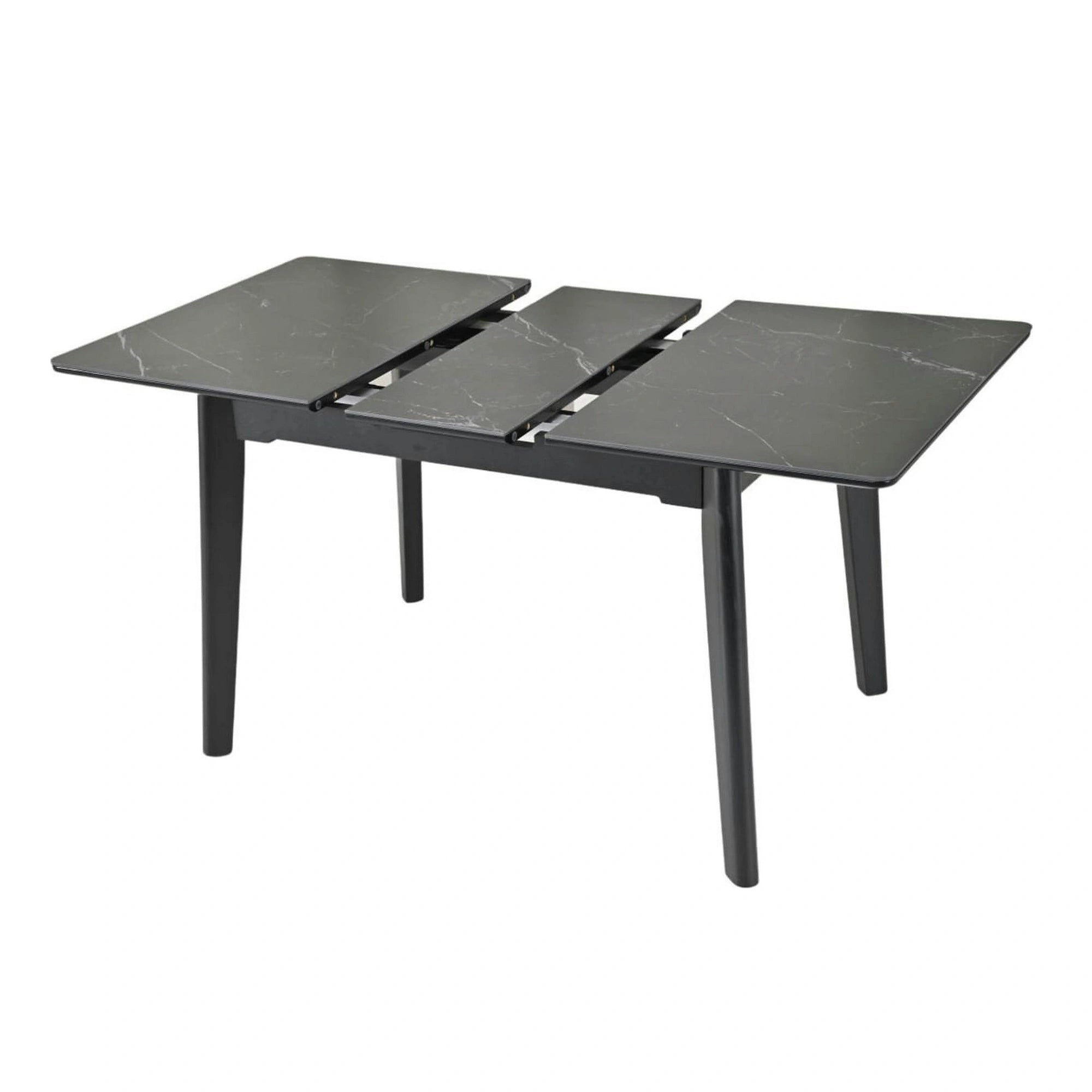 Masa extensibila OSTEN, negru cu efect de marmura, 140/180x80x76 cm