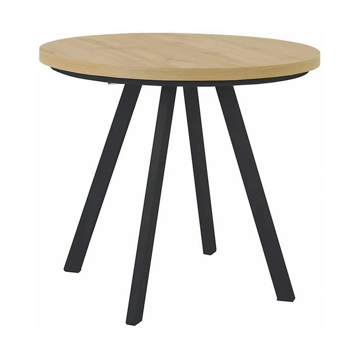 Masa extensibila PARES, stejar artisan/negru, PAL laminat/metal, 90/180x90x76 cm