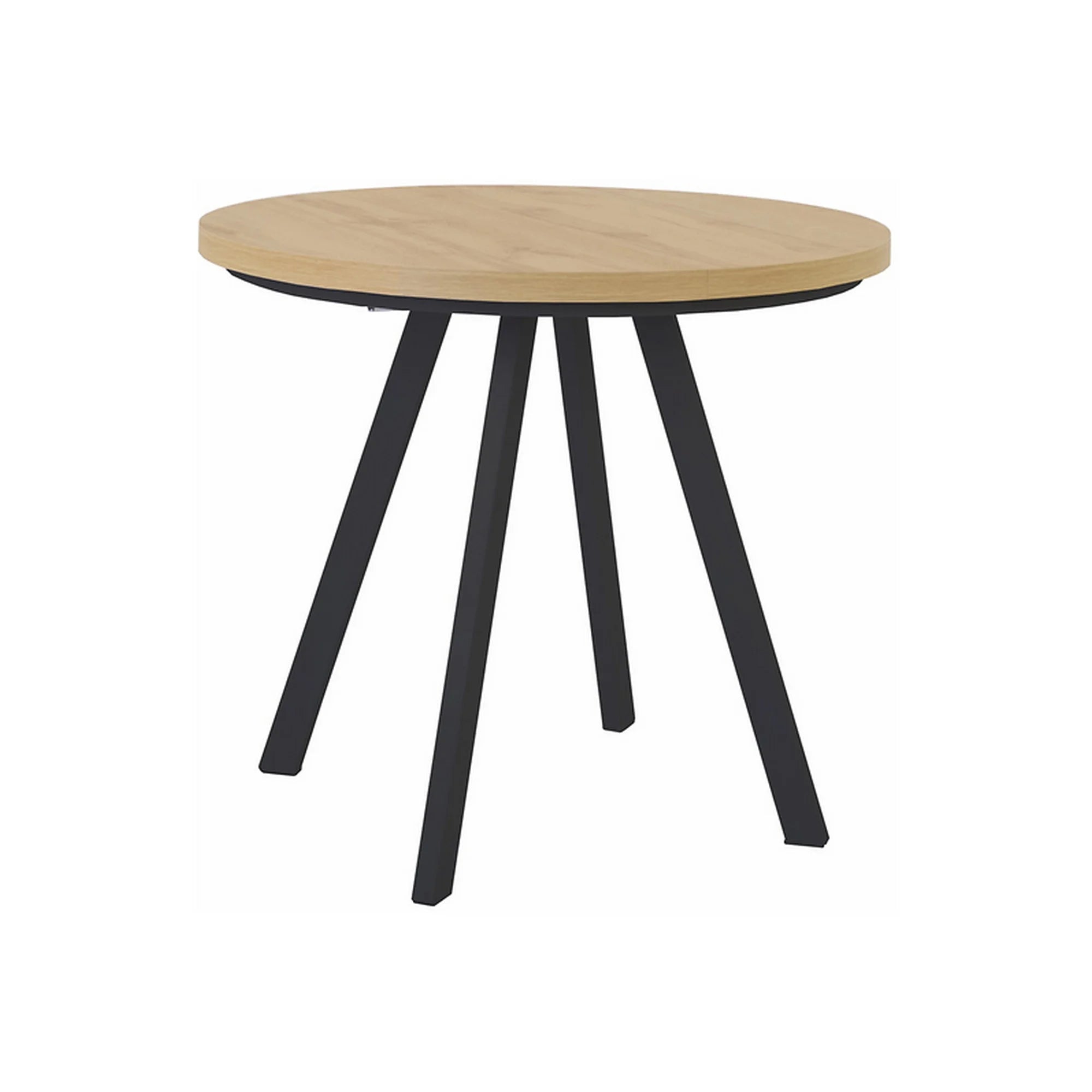 Masa extensibila PARES, stejar artisan/negru, PAL laminat/metal, 90/180x90x76 cm