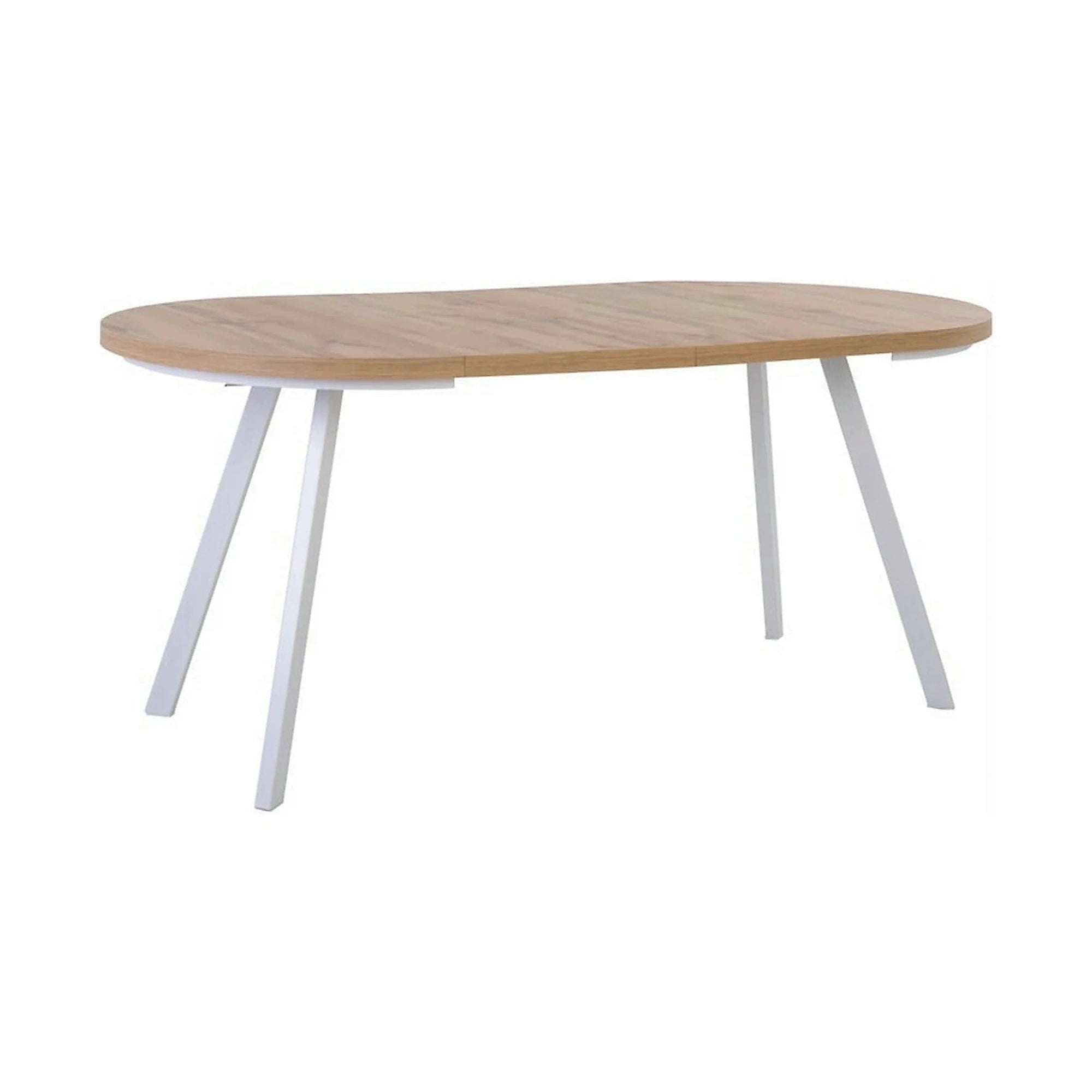 Masa extensibila PARES, stejar wotan/alb, PAL laminat/lemn, 90/180x90x76 cm