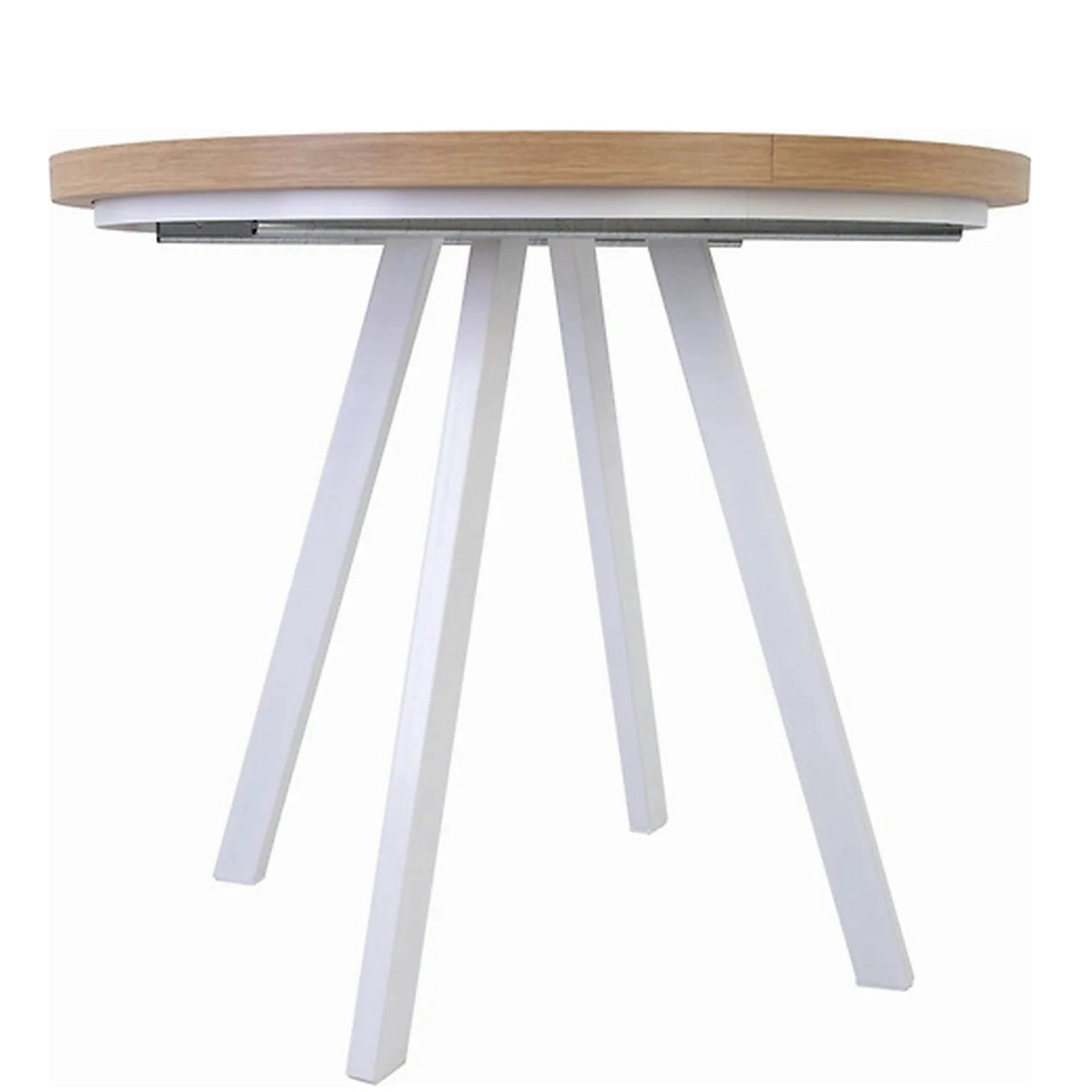 Masa extensibila PARES, stejar wotan/alb, PAL laminat/lemn, 90/180x90x76 cm