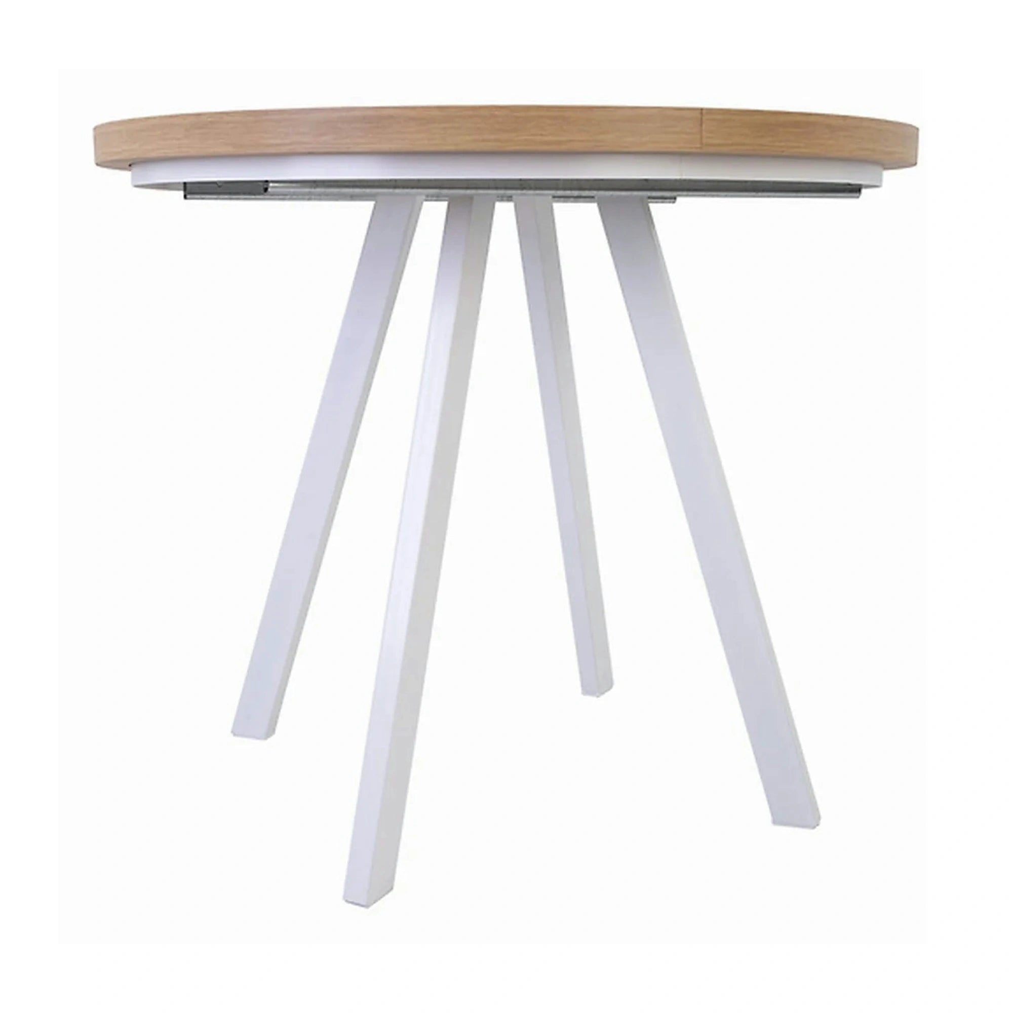 Masa extensibila PARES, stejar wotan/alb, PAL laminat/lemn, 90/180x90x76 cm