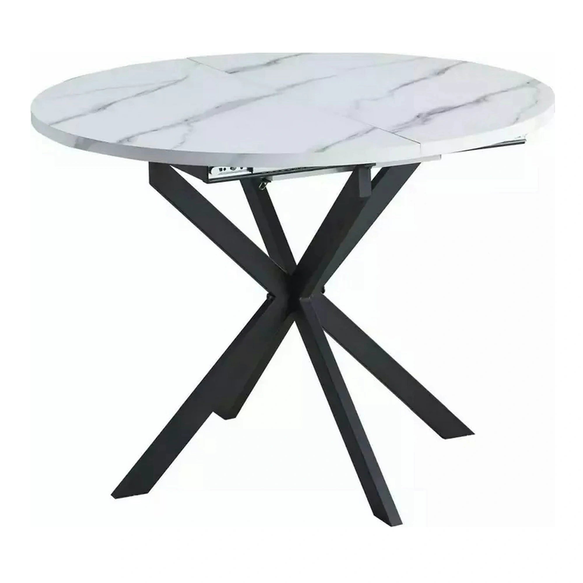 Masa extensibila pentru sufragerie GASTON, alb/negru, 100/135x100x75 cm