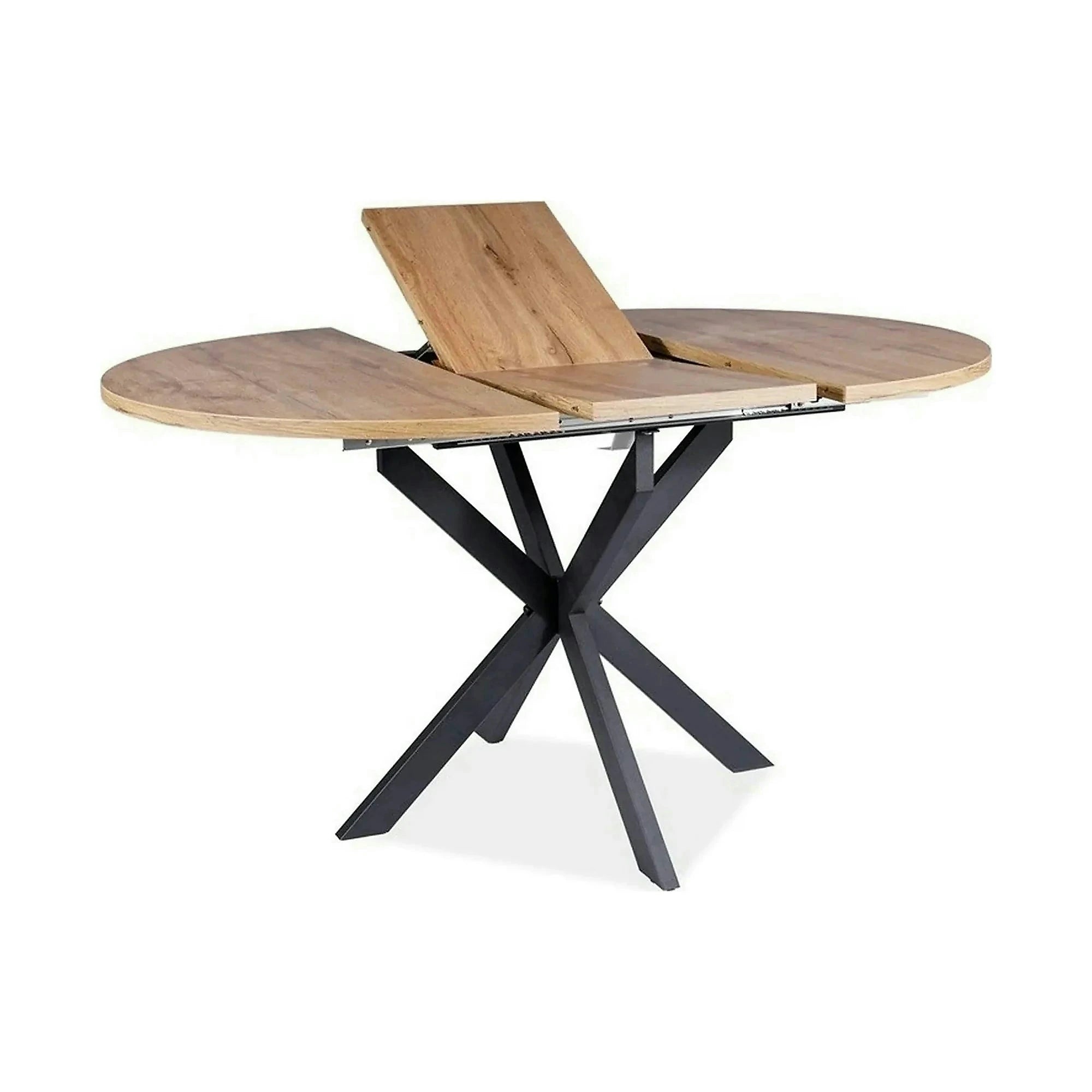 Masa extensibila pentru sufragerie GASTON, stejar/negru, 100/135x100x75 cm