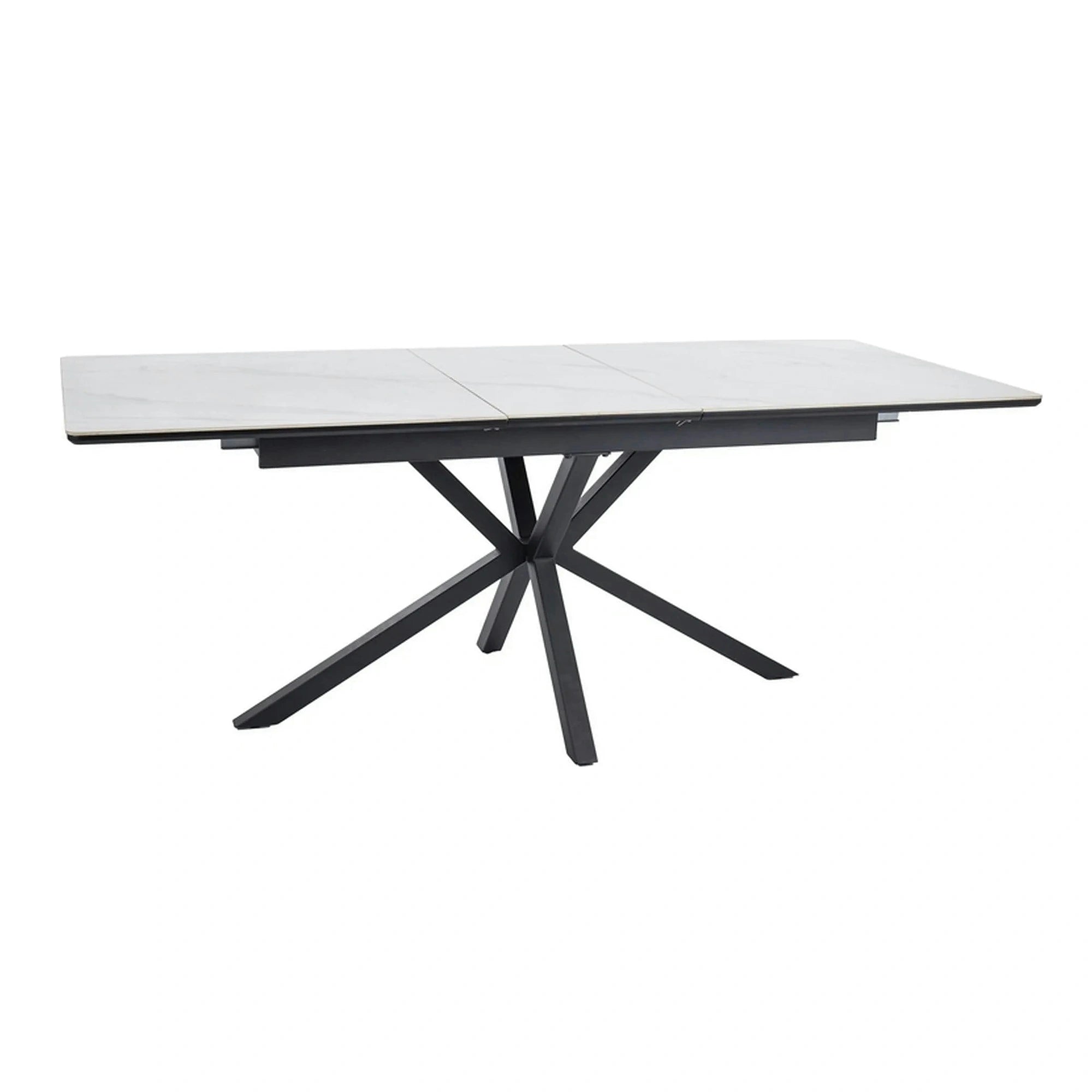 Masa extensibila pentru sufragerie LOGAN, alb/negru, 160/200x90x76 cm