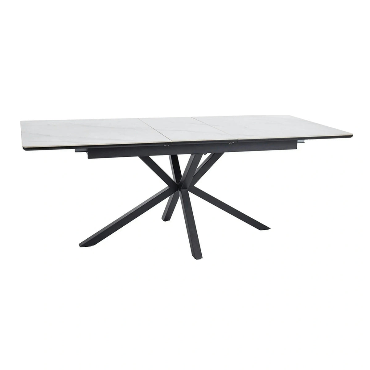 Masa extensibila pentru sufragerie LOGAN, alb/negru, 160/200x90x76 cm