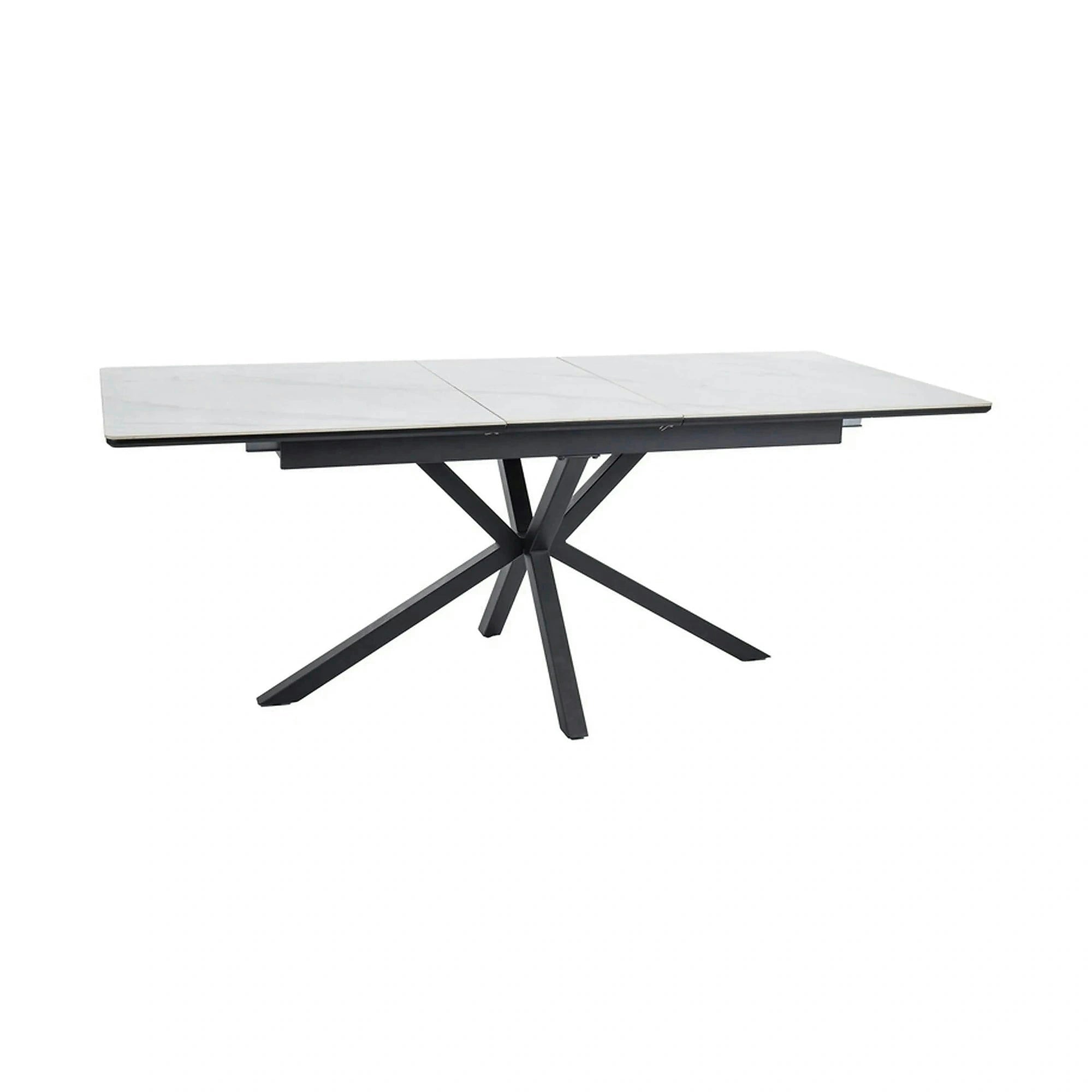 Masa extensibila pentru sufragerie LOGAN, alb/negru, 160/200x90x76 cm