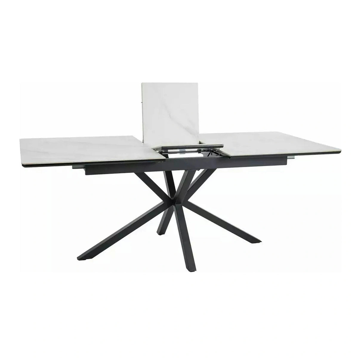 Masa extensibila pentru sufragerie LOGAN, alb/negru, 160/200x90x76 cm