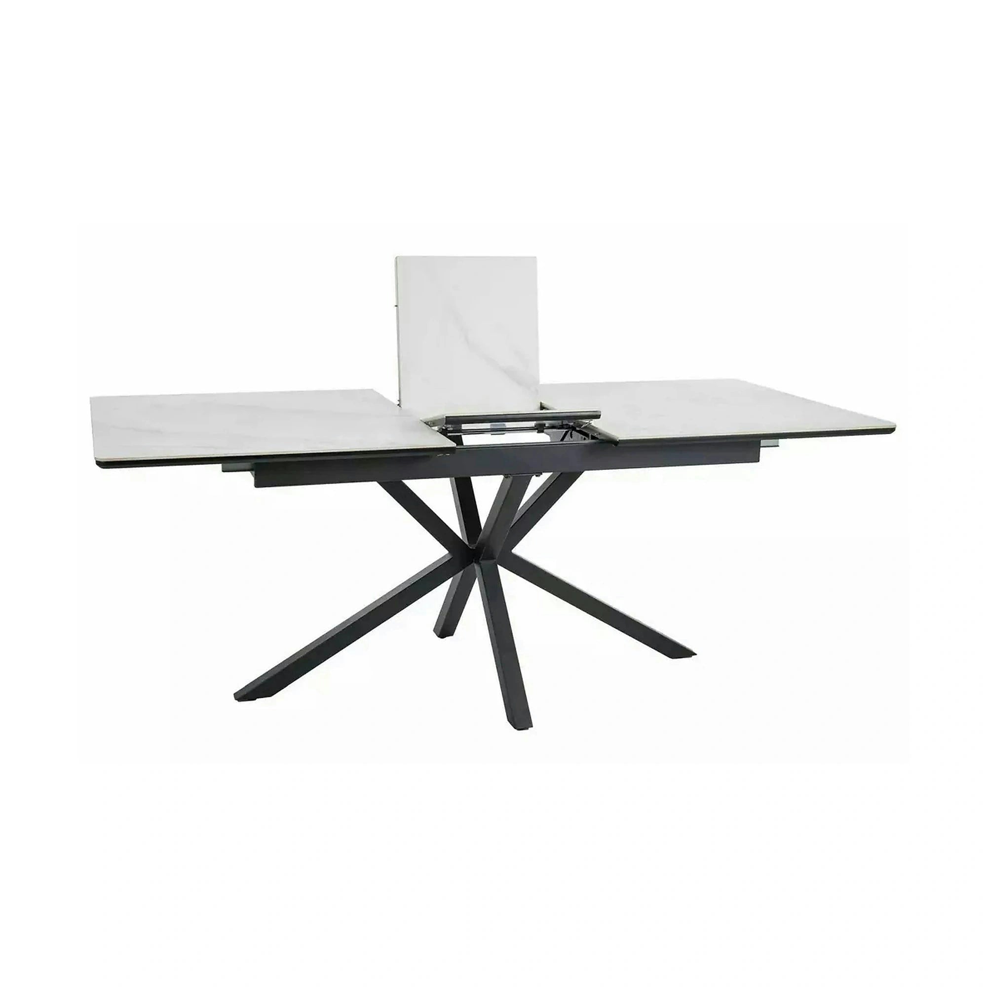 Masa extensibila pentru sufragerie LOGAN, alb/negru, 160/200x90x76 cm