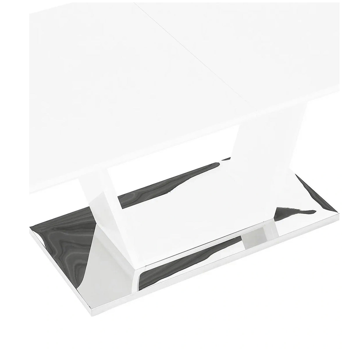 Masa extensibila PERAK, alb/crom, 160/220x90x76 cm