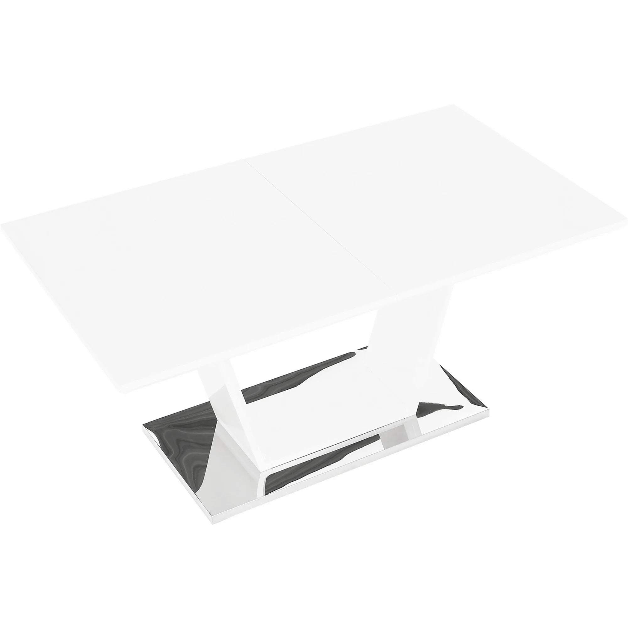 Masa extensibila PERAK, alb/crom, 160/220x90x76 cm