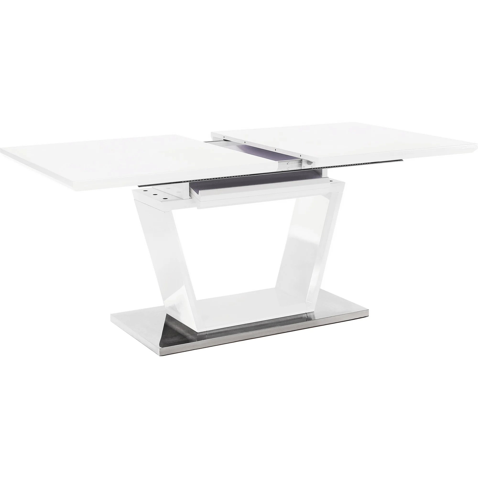 Masa extensibila PERAK, alb/crom, 160/220x90x76 cm