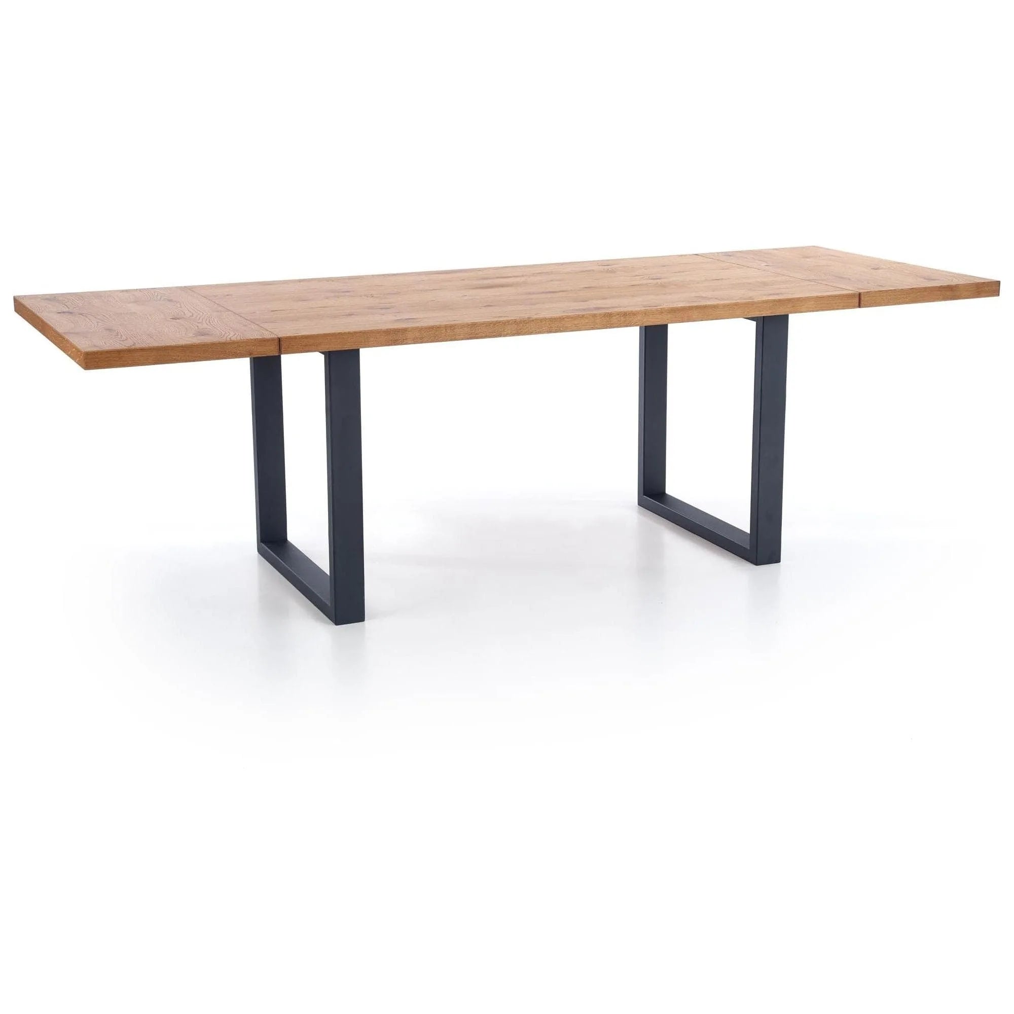 Masa extensibila PEREZ, stejar deschis/negru, 160/250x90x76 cm