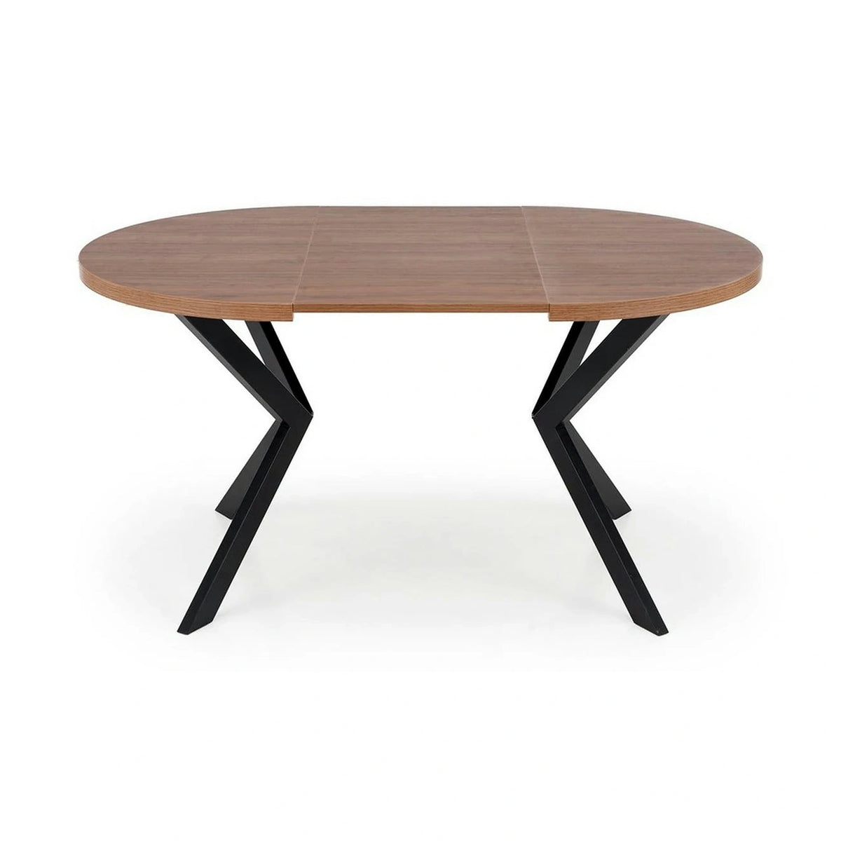 Masa extensibila PERONI, nuc/negru, PAL furniruit /otel, 100/250x100x75 cm
